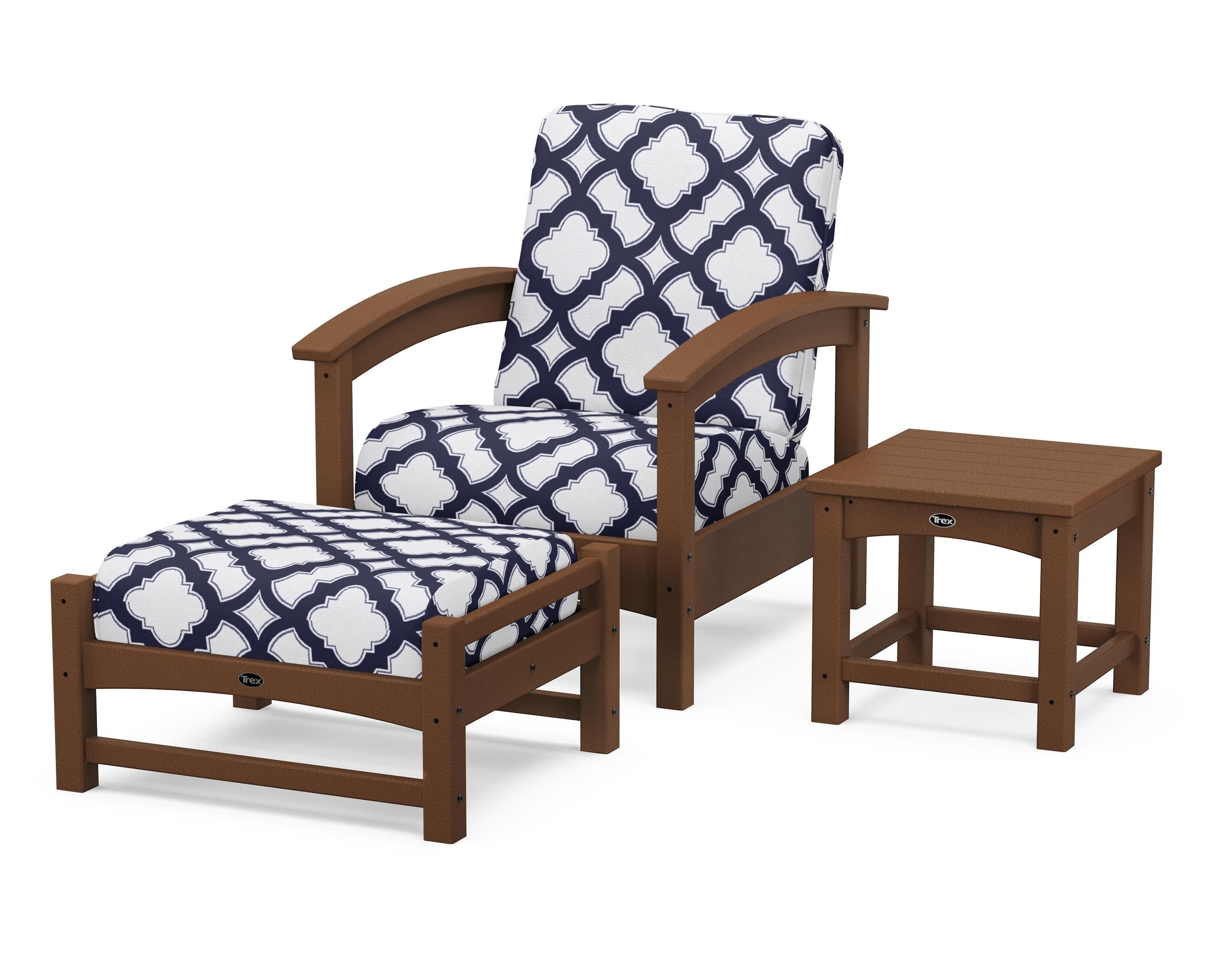 Rockport 3-Piece Deep Seating Set in Tree House / Trellis Navy