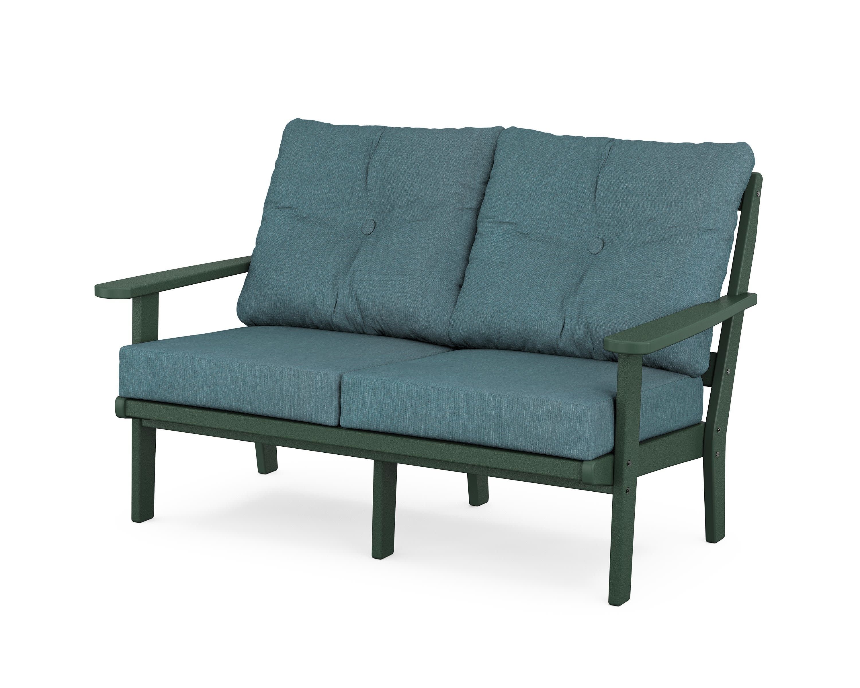 Cape Cod Deep Seating Loveseat in Rainforest Canopy / Ocean Teal