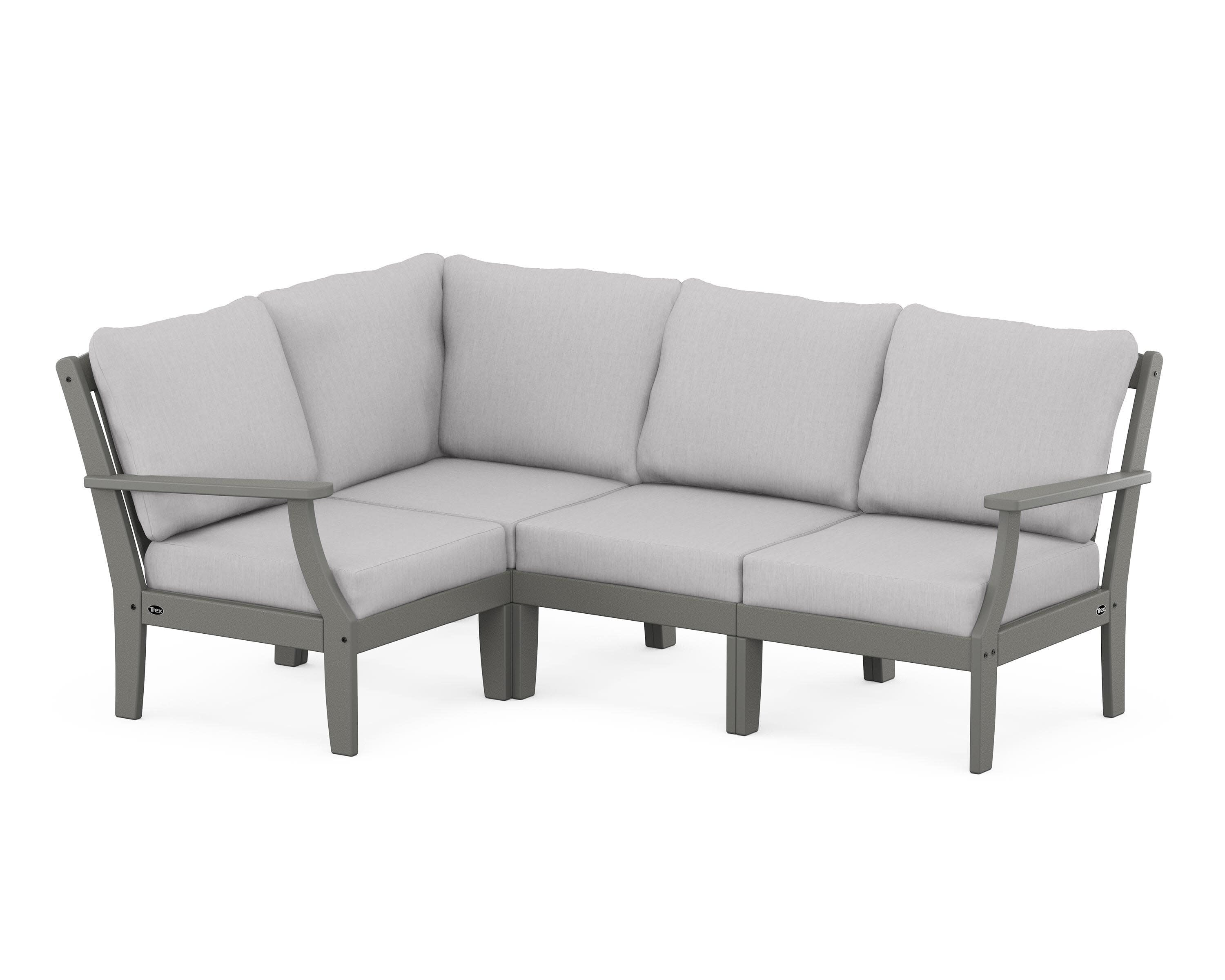 Yacht Club Modular 4-Piece Deep Seating Set in Stepping Stone / Granite