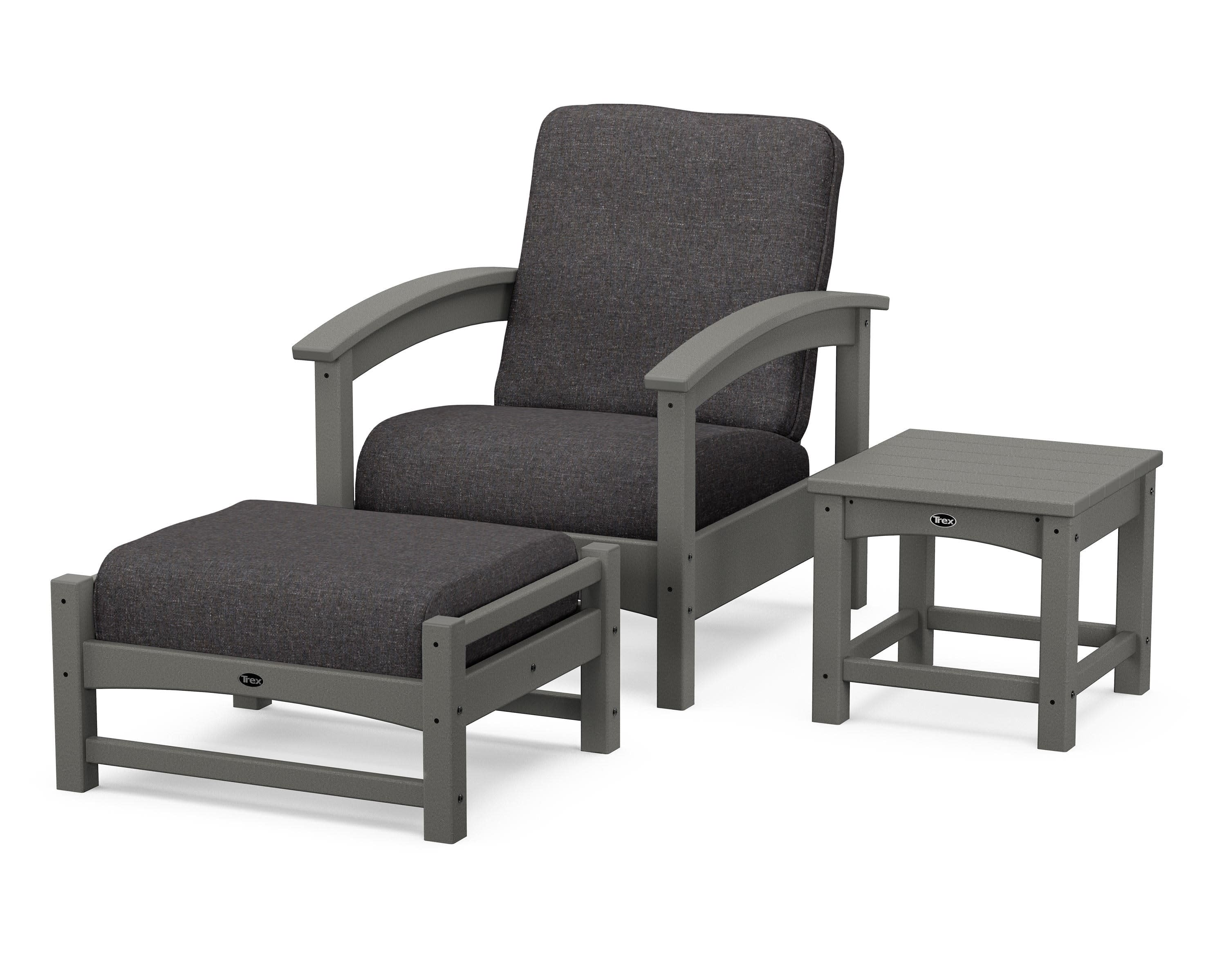 Rockport 3-Piece Deep Seating Set in Stepping Stone / Ash Charcoal
