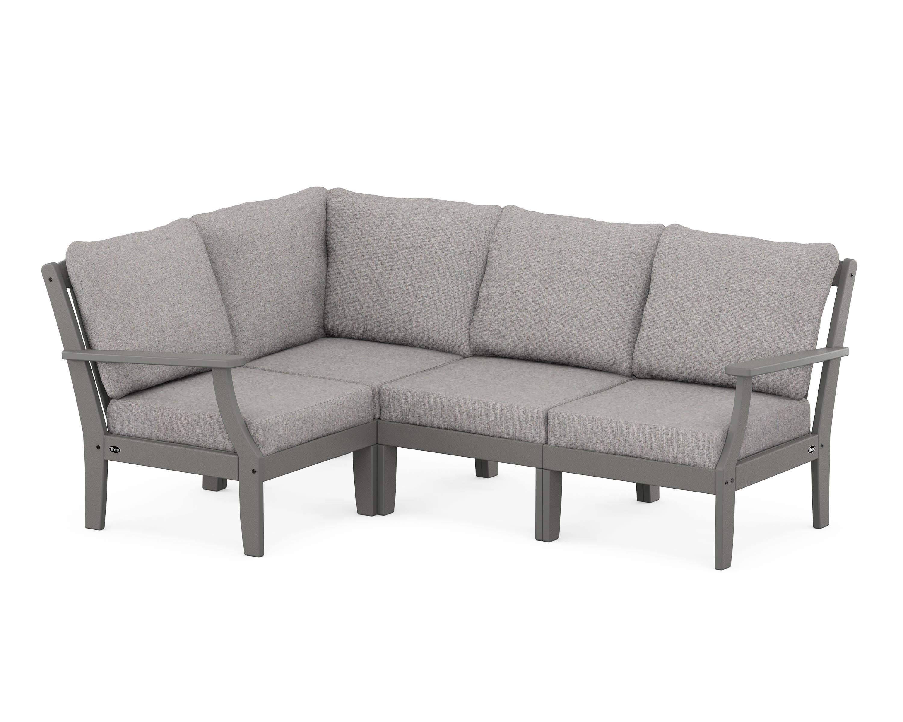 Yacht Club Modular 4-Piece Deep Seating Set in Stepping Stone / Grey Mist