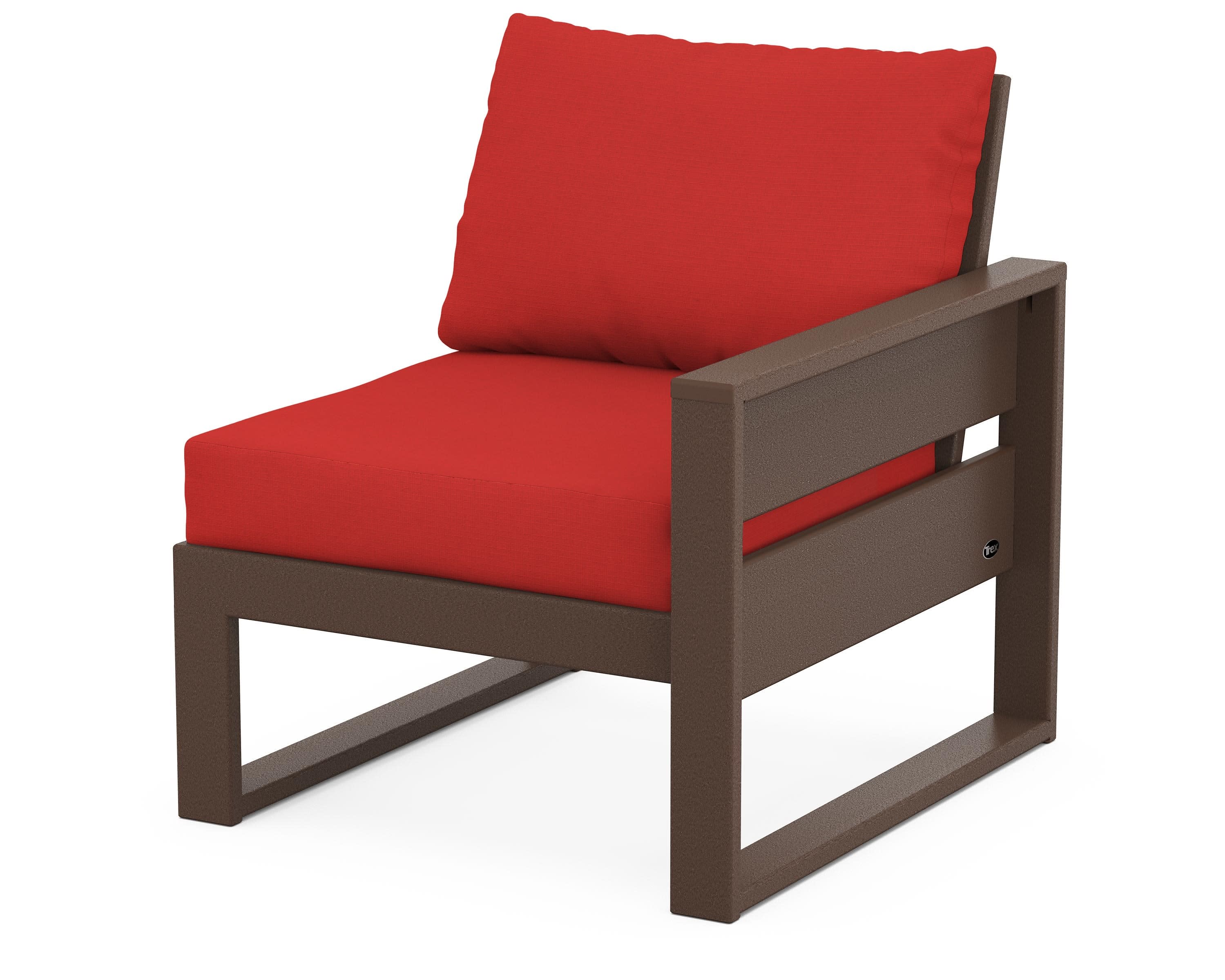 Eastport Modular Right Arm Chair in Vintage Lantern / Crimson Linen