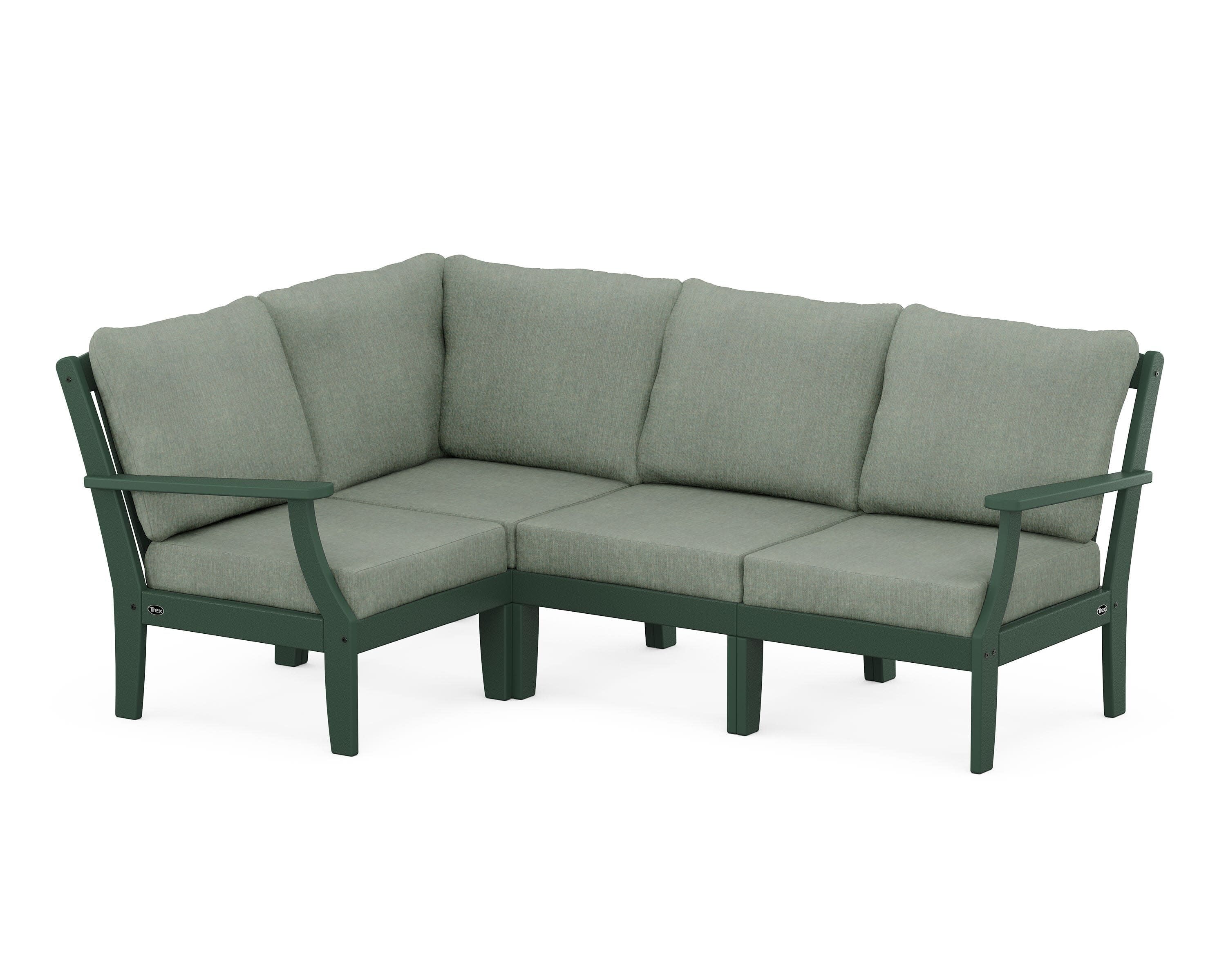 Yacht Club Modular 4-Piece Deep Seating Set in Rainforest Canopy / Cast Sage