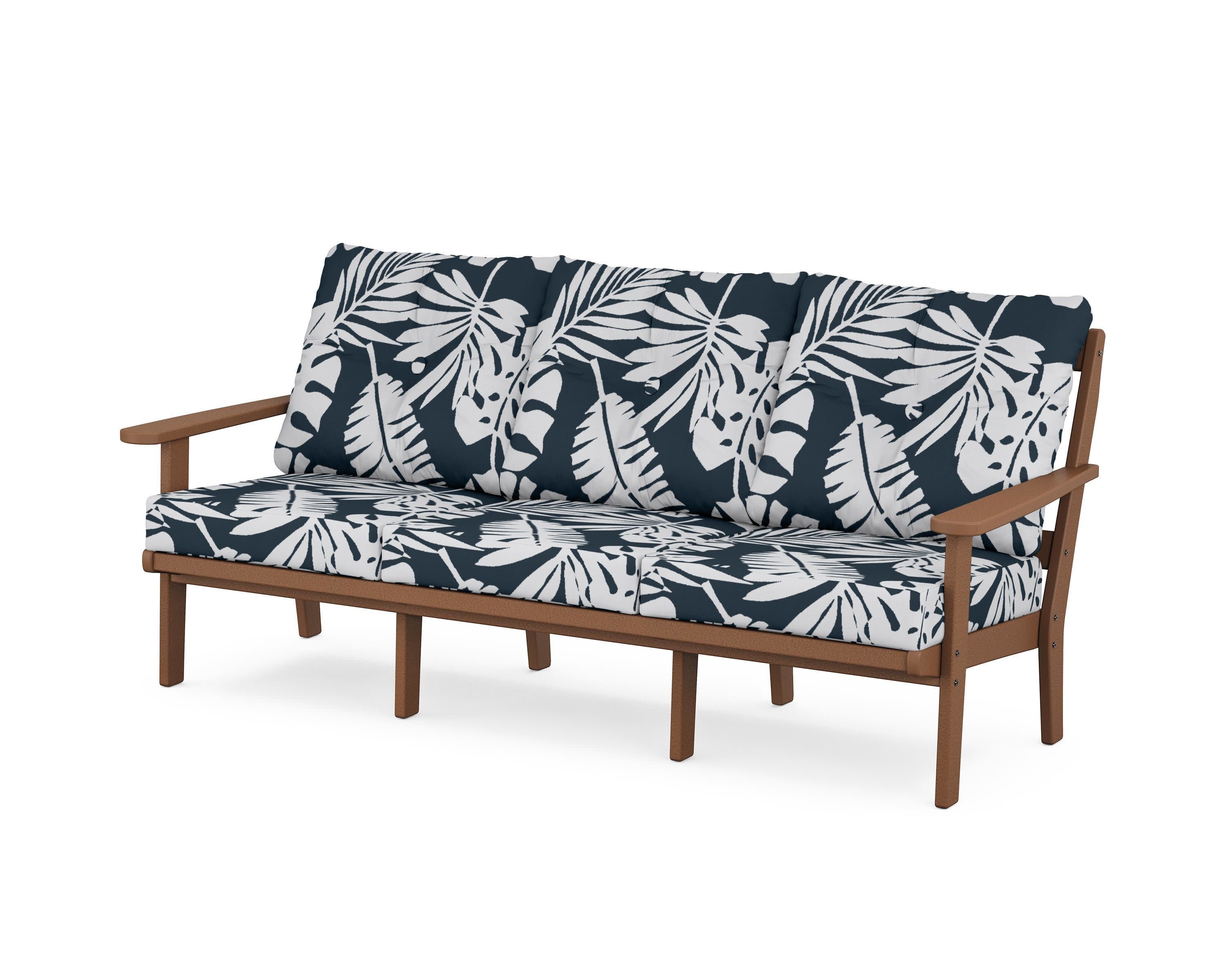 Cape Cod Deep Seating Sofa in Tree House / Leaf Marine Indigo