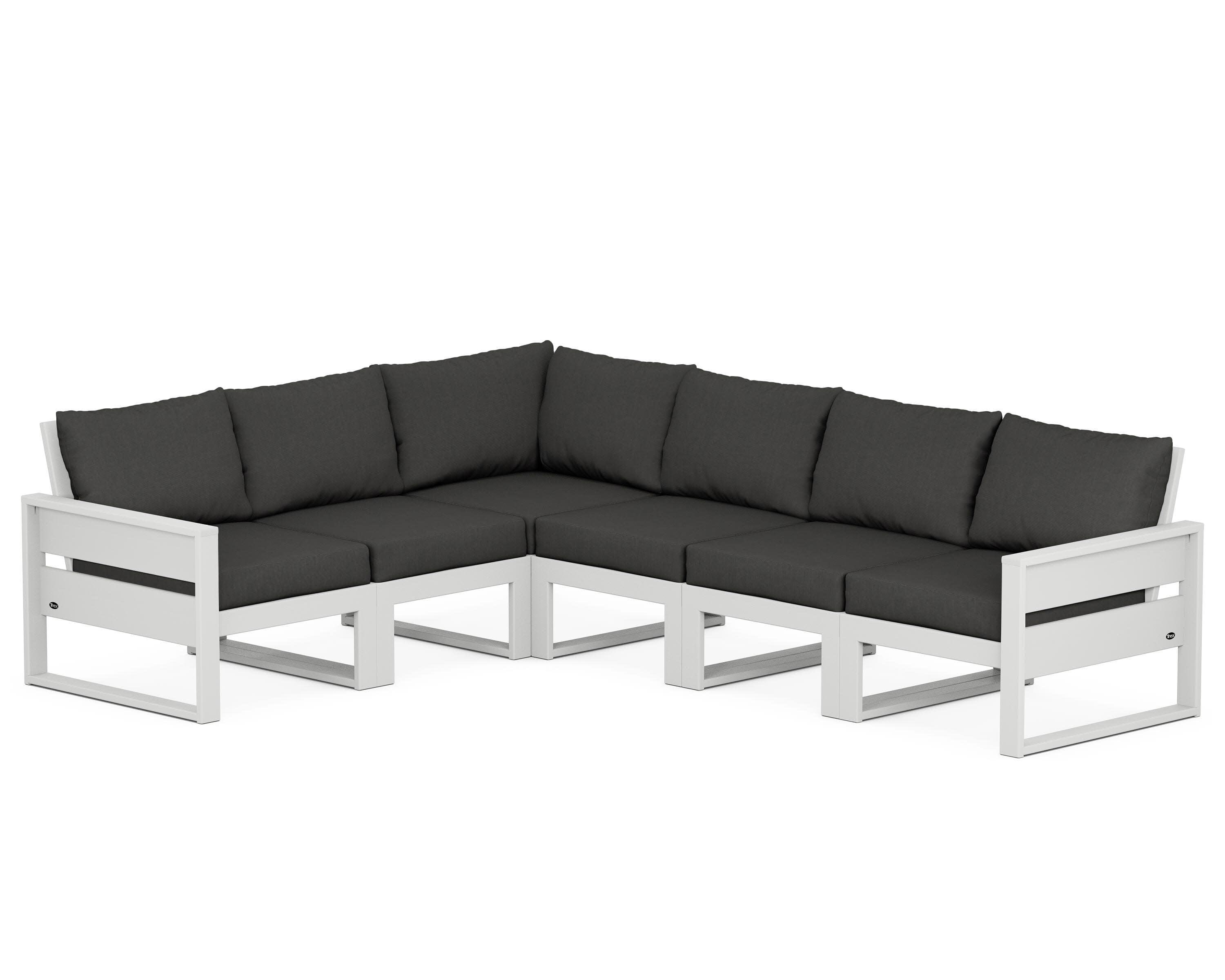 Eastport 6-Piece Sectional in Classic White / Spectrum Carbon