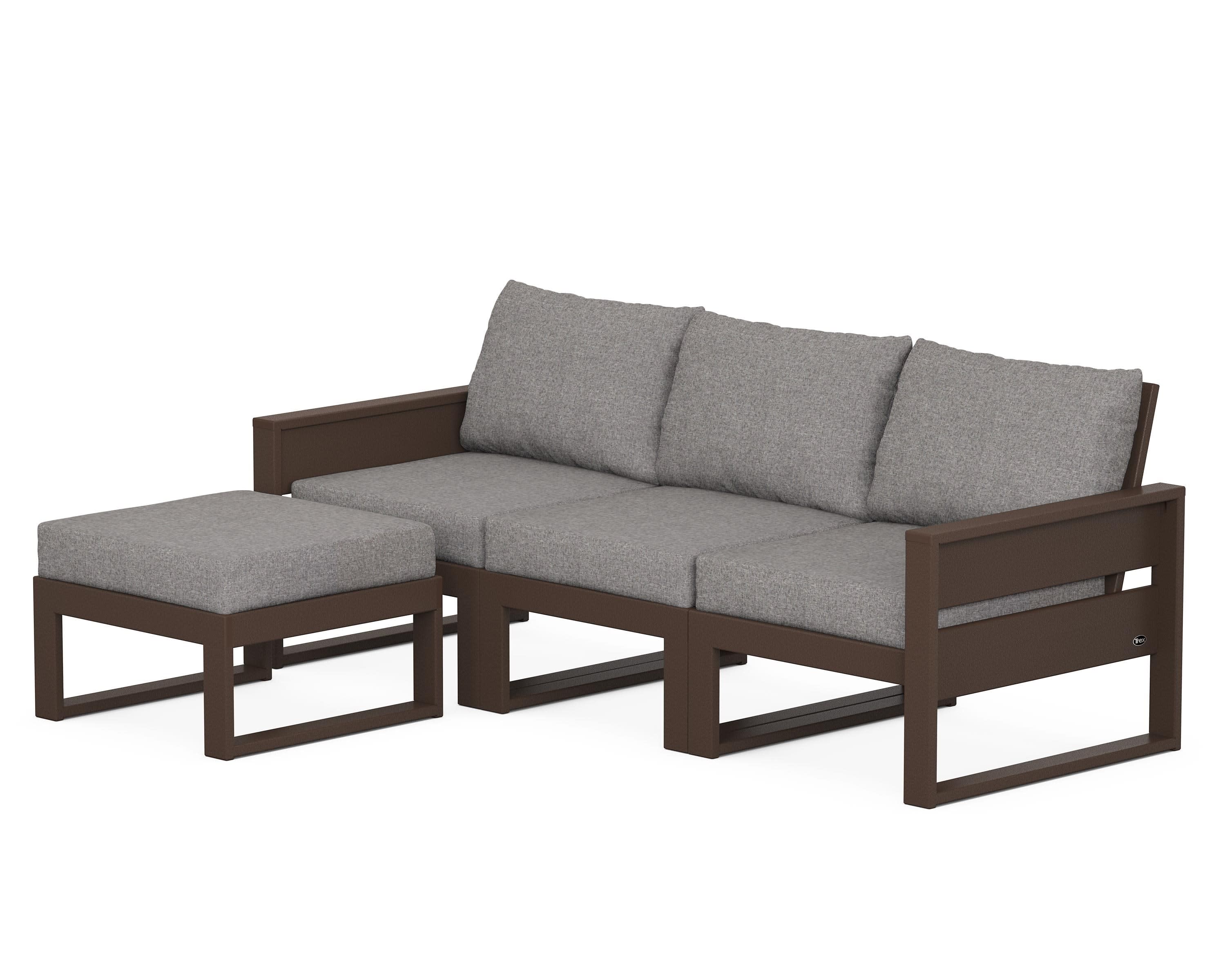 Eastport 4- Piece Sectional with Ottoman in Vintage Lantern / Grey Mist