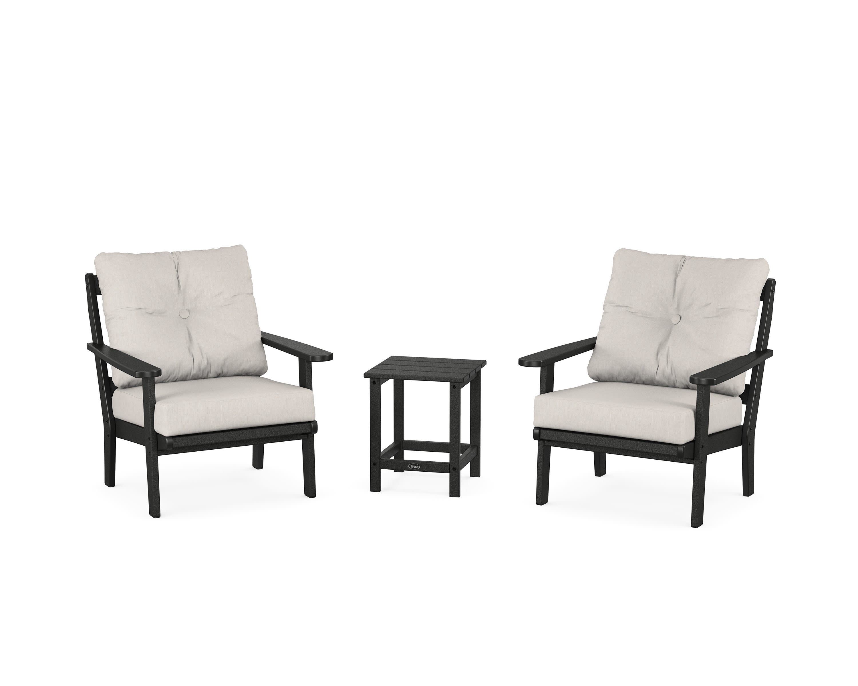 Cape Cod 3-Piece Deep Seating Set in Charcoal Black / Cast Ash