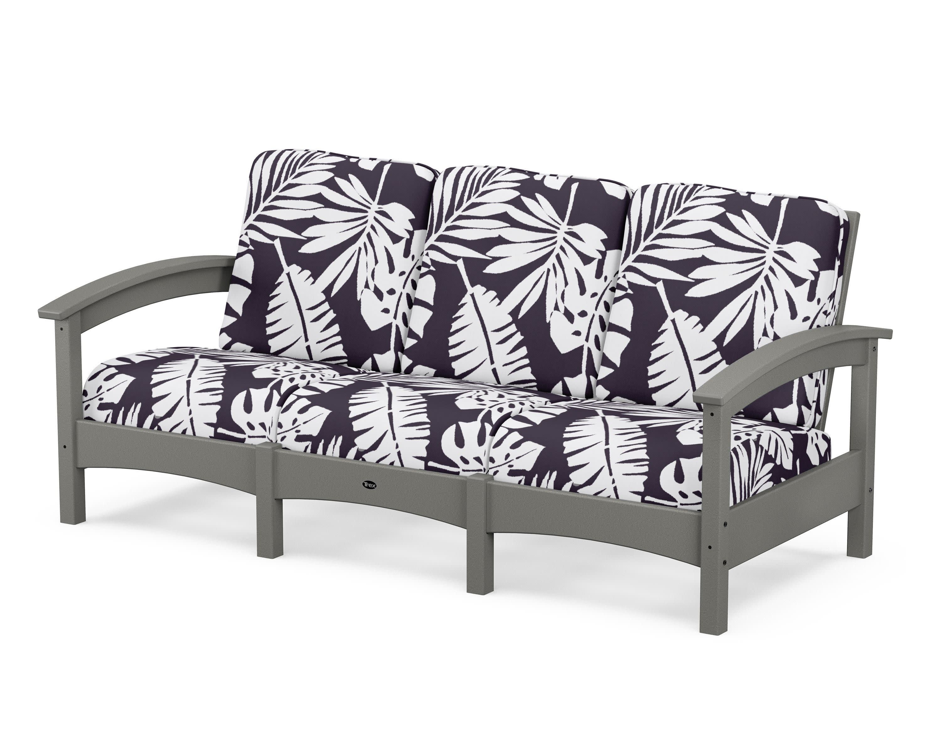 Rockport Club Sofa in Stepping Stone / Leaf Navy