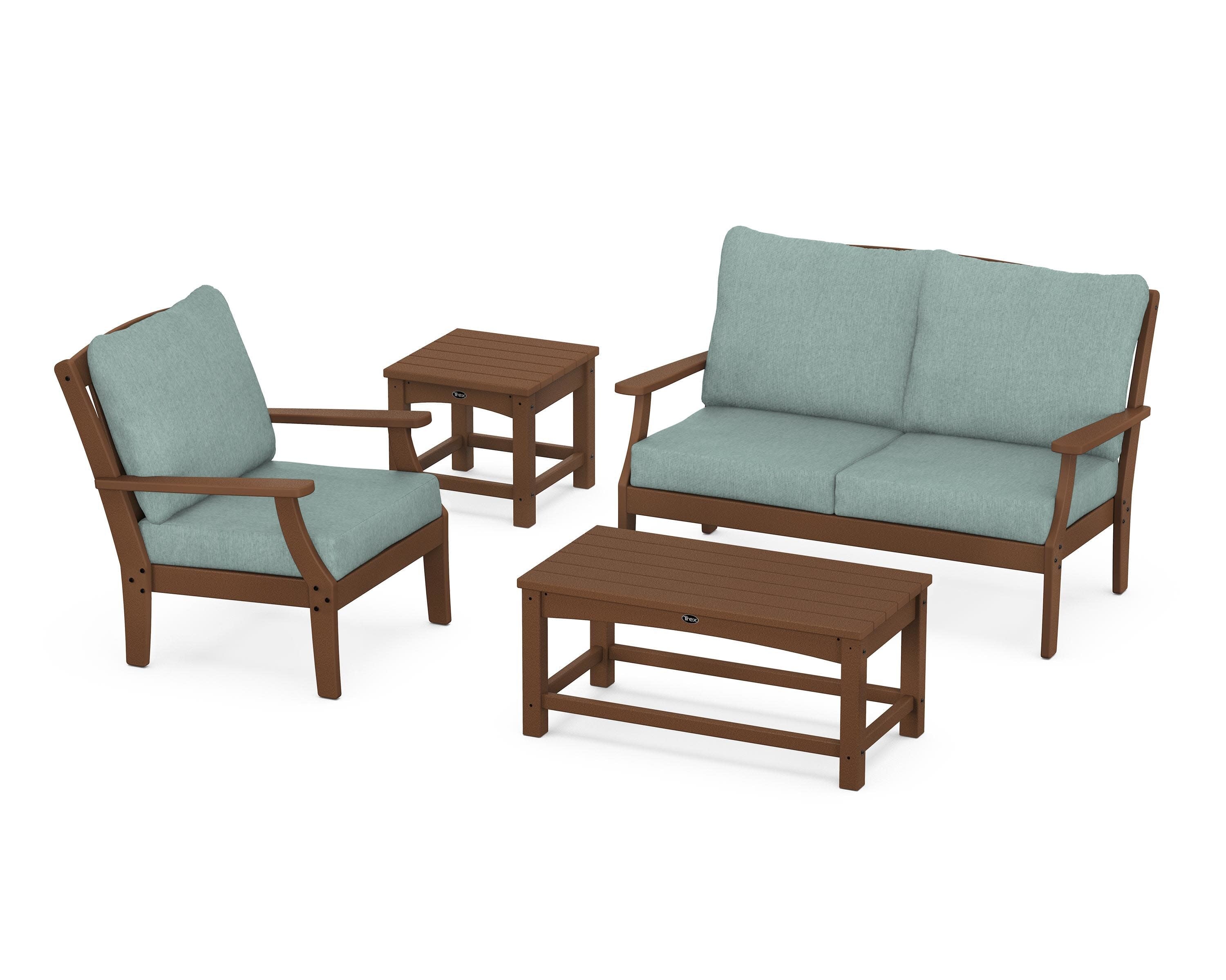 Yacht Club 4-Piece Deep Seating Set in Tree House / Glacier Spa
