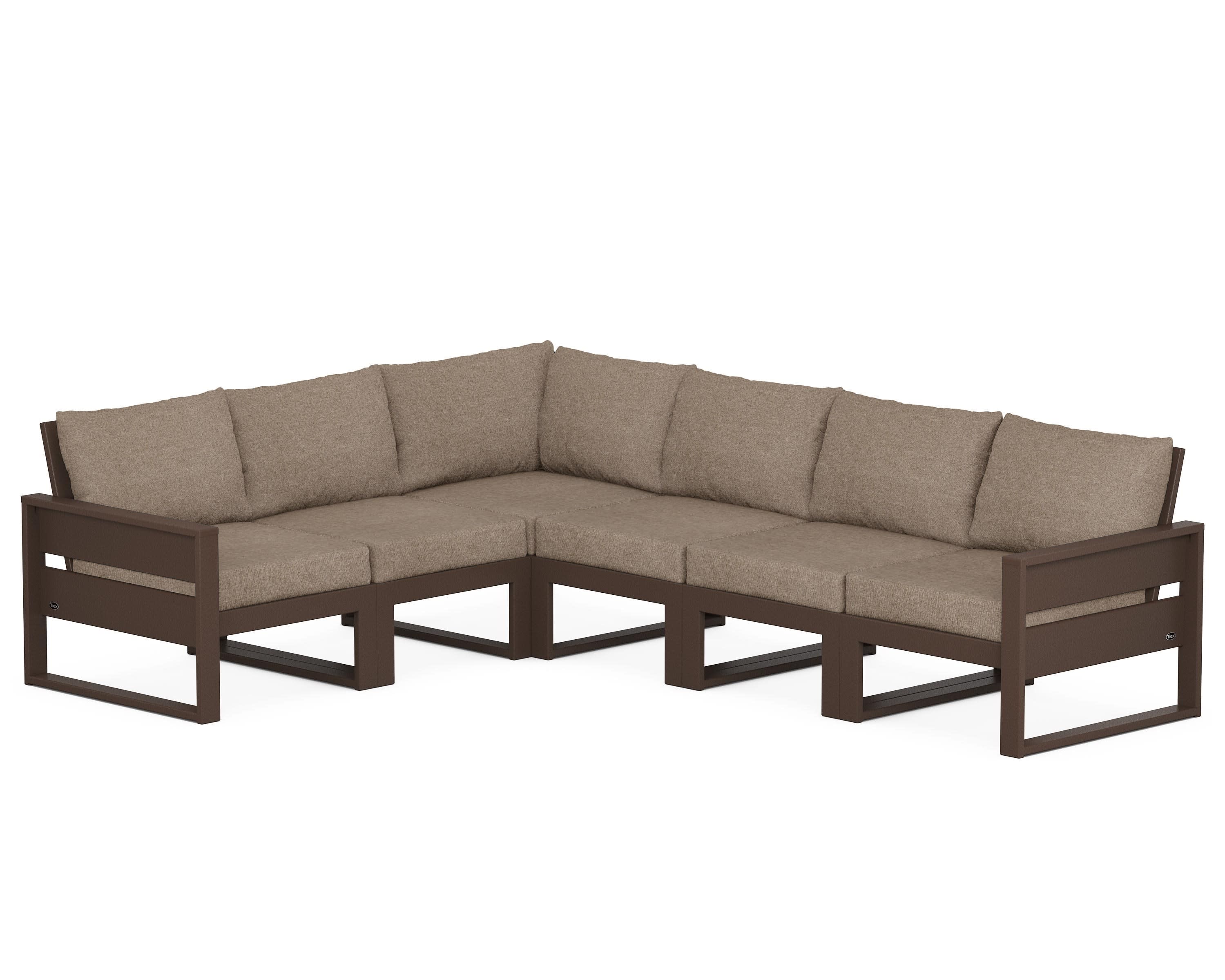 Eastport 6-Piece Sectional in Vintage Lantern / Spiced Burlap