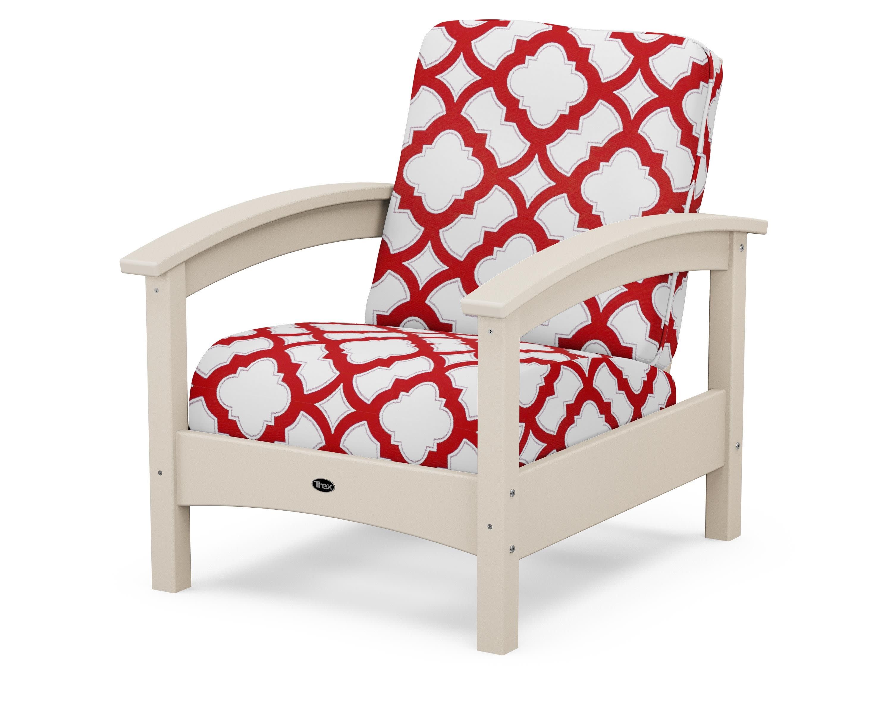 Rockport Club Chair in Sand Castle / Trellis Crimson