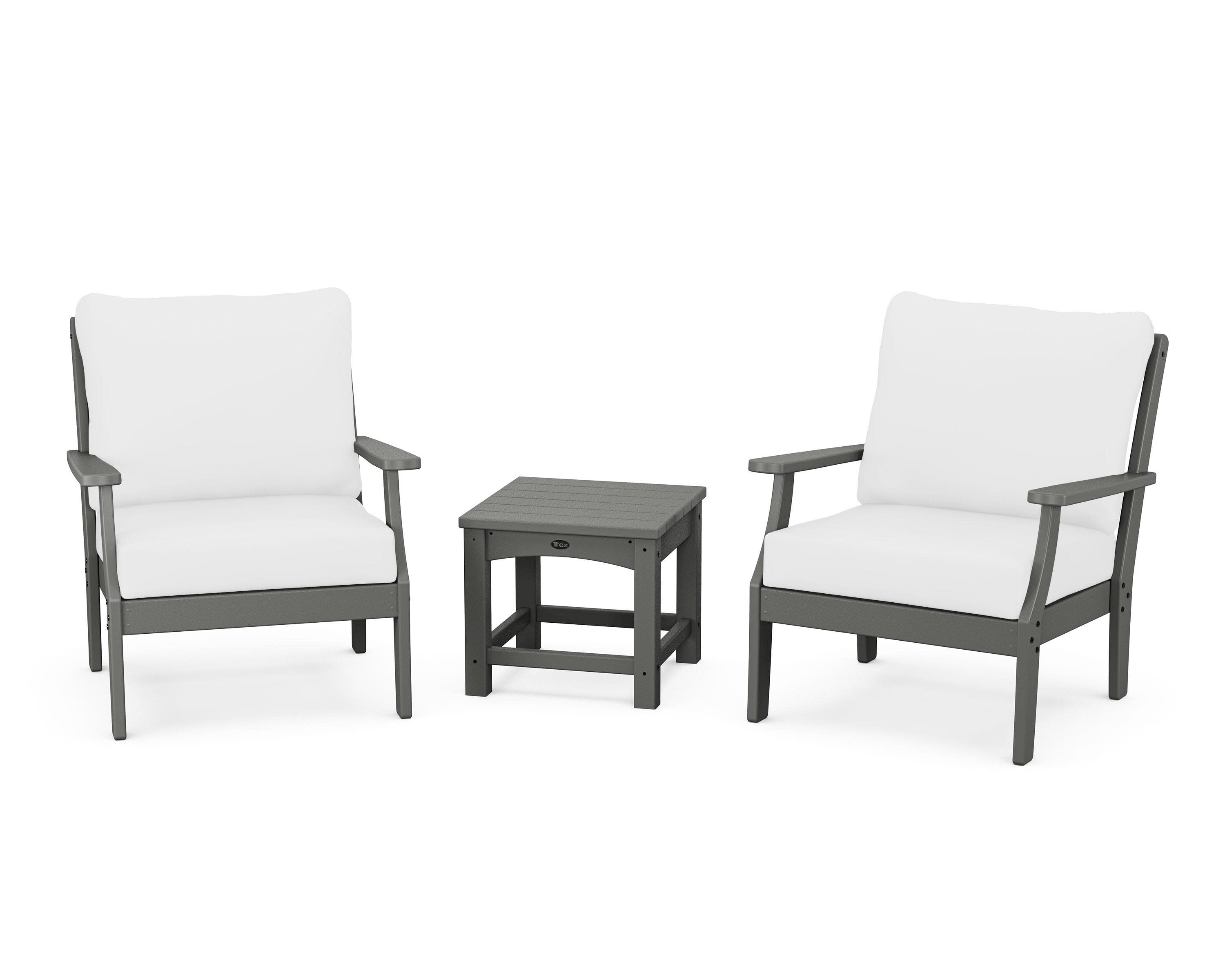 Yacht Club 3-Piece Deep Seating Set in Stepping Stone / Natural