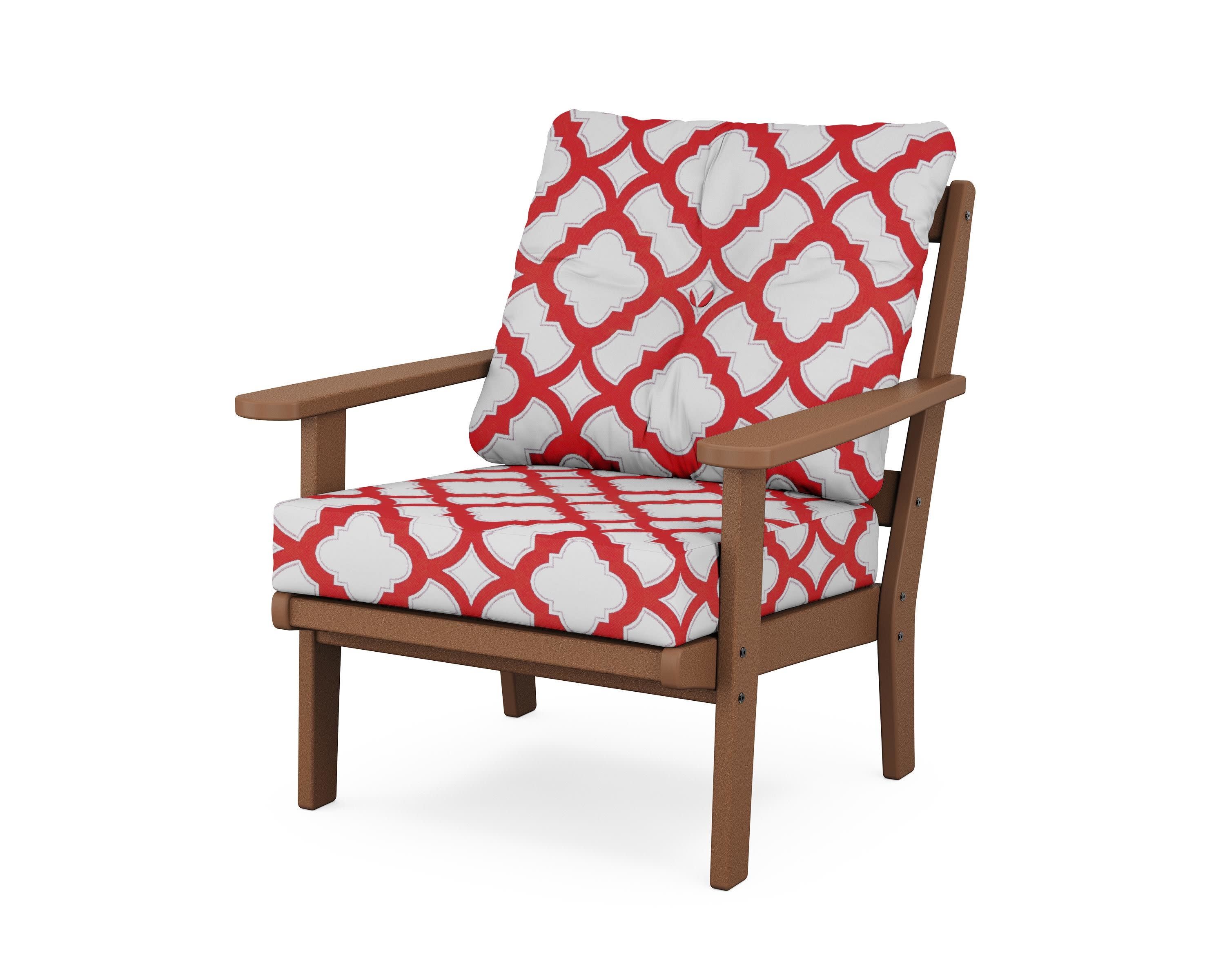 Cape Cod Deep Seating Chair in Tree House / Trellis Crimson