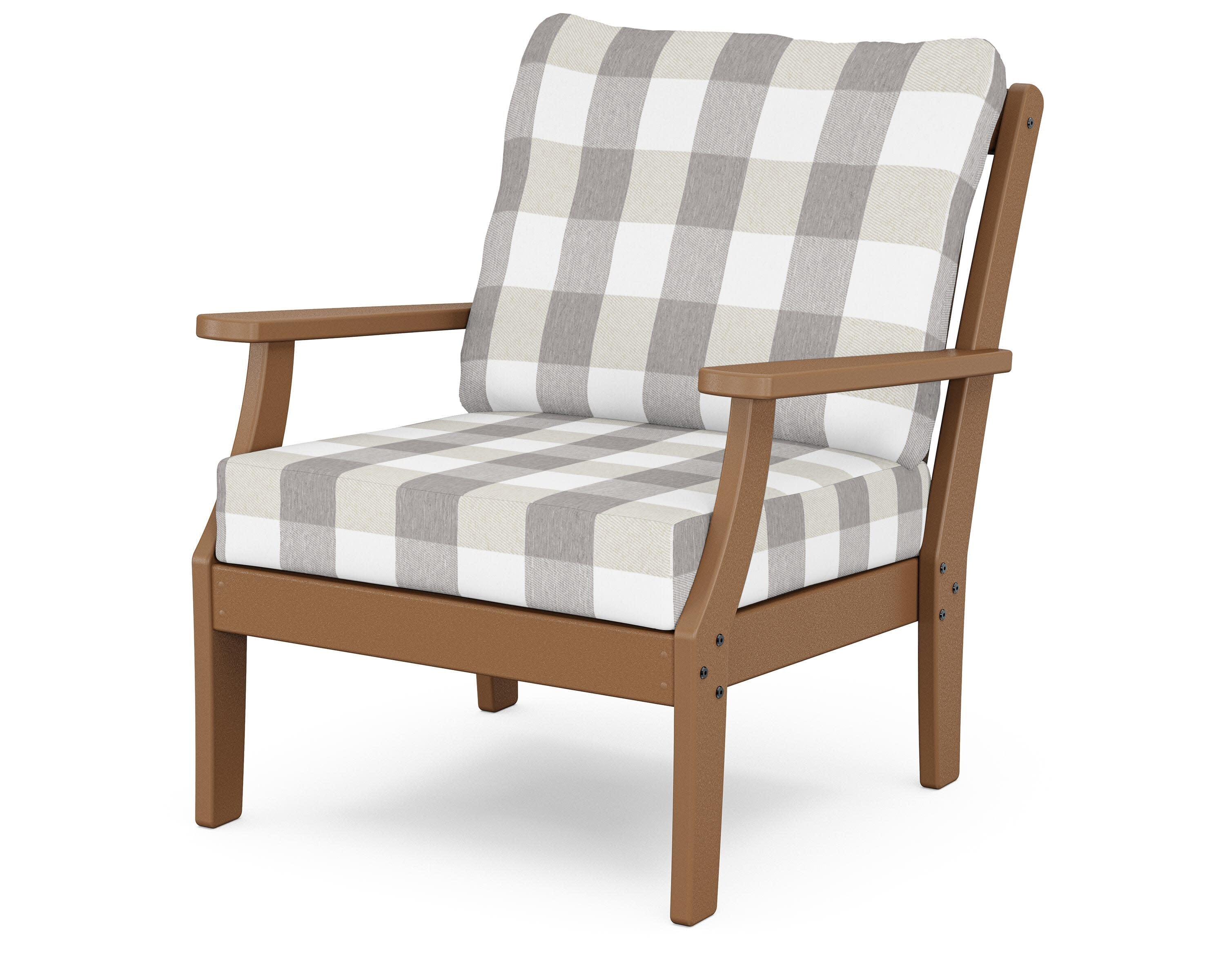 Yacht Club Deep Seating Chair in Tree House / Buffalo Plaid Grey Mist