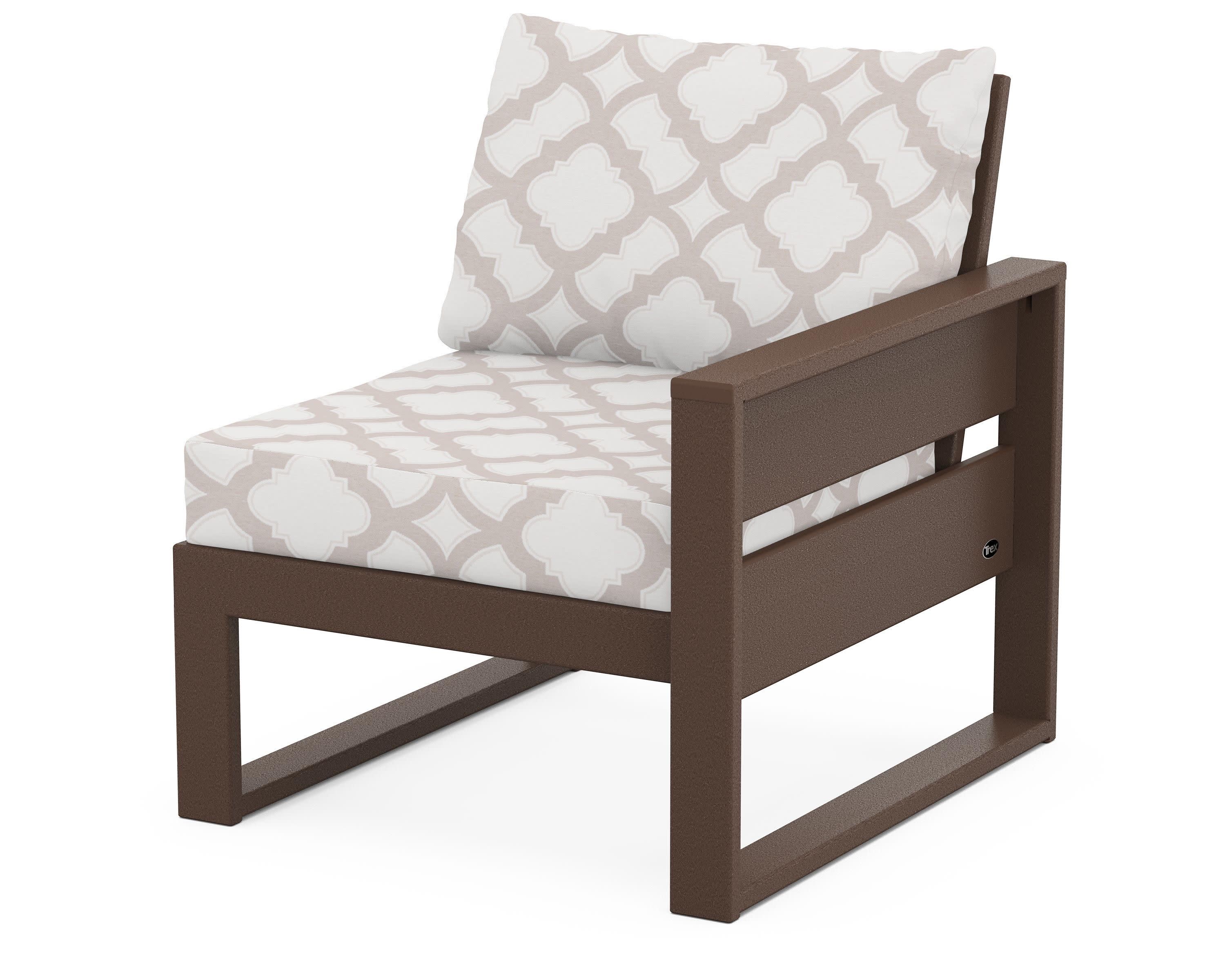 Eastport Modular Right Arm Chair in Vintage Lantern / Trellis Dune Burlap