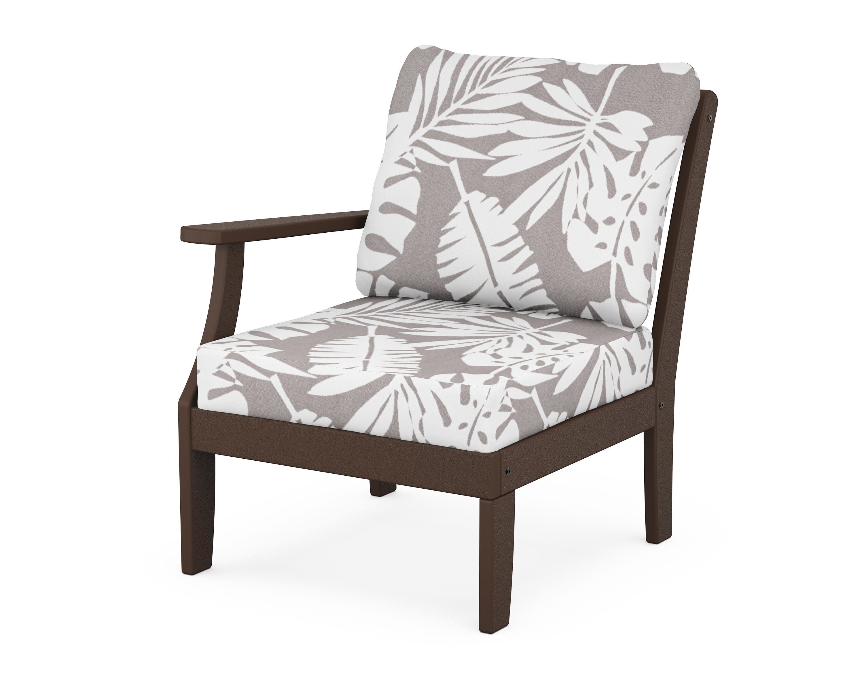Yacht Club Modular Left Arm Chair in Vintage Lantern / Leaf Grey Mist