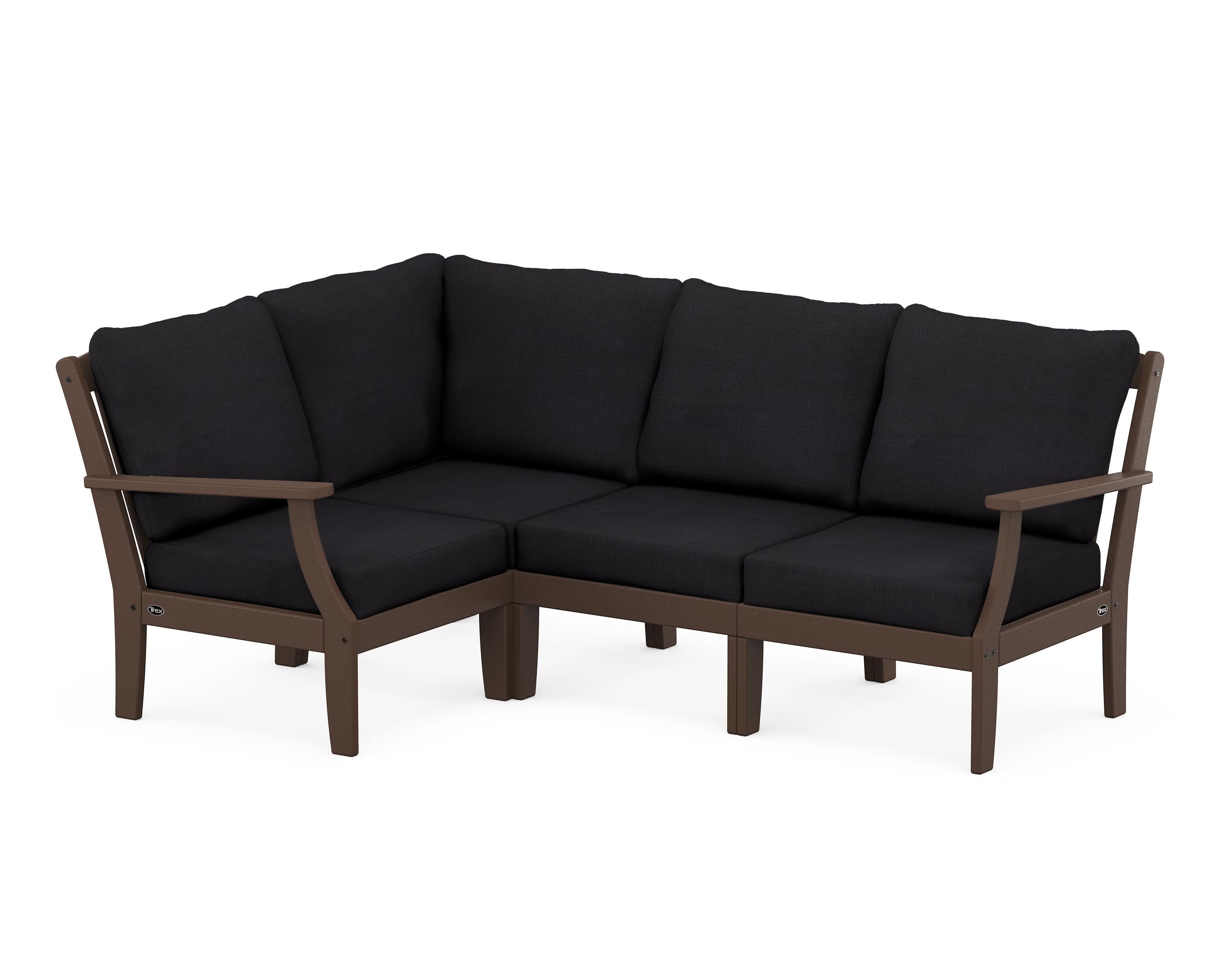 Yacht Club Modular 4-Piece Deep Seating Set in Vintage Lantern / Midnight Linen