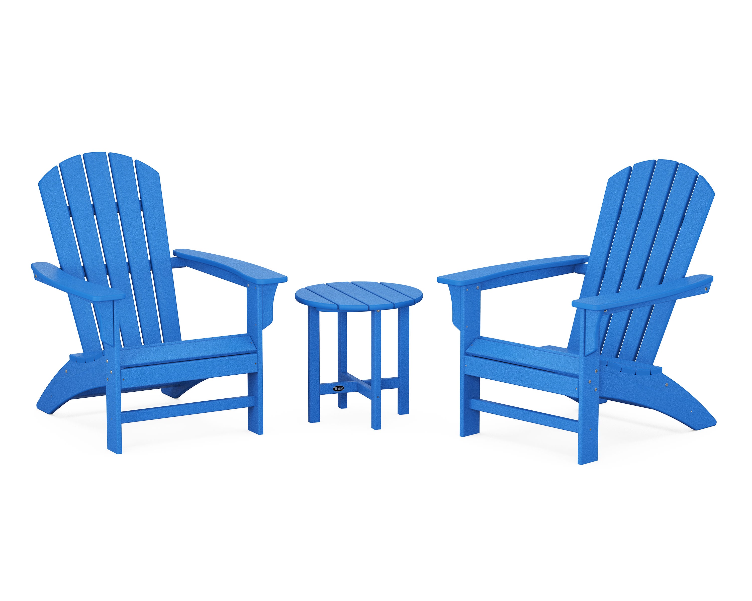 Yacht Club 3-Piece Adirondack Set in Pacific Blue