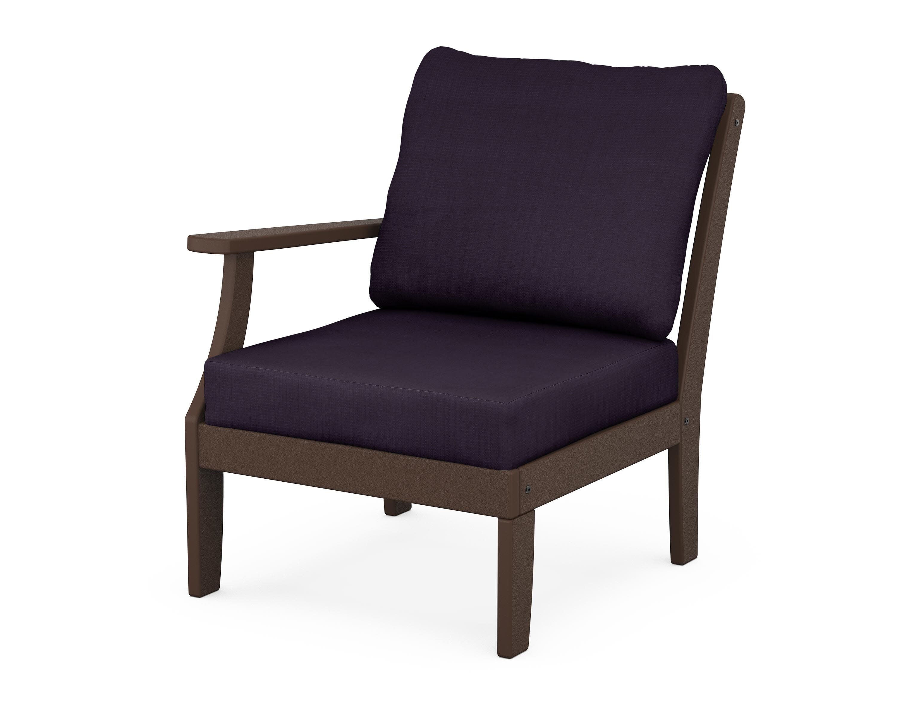 Yacht Club Modular Left Arm Chair in Vintage Lantern / Navy Linen