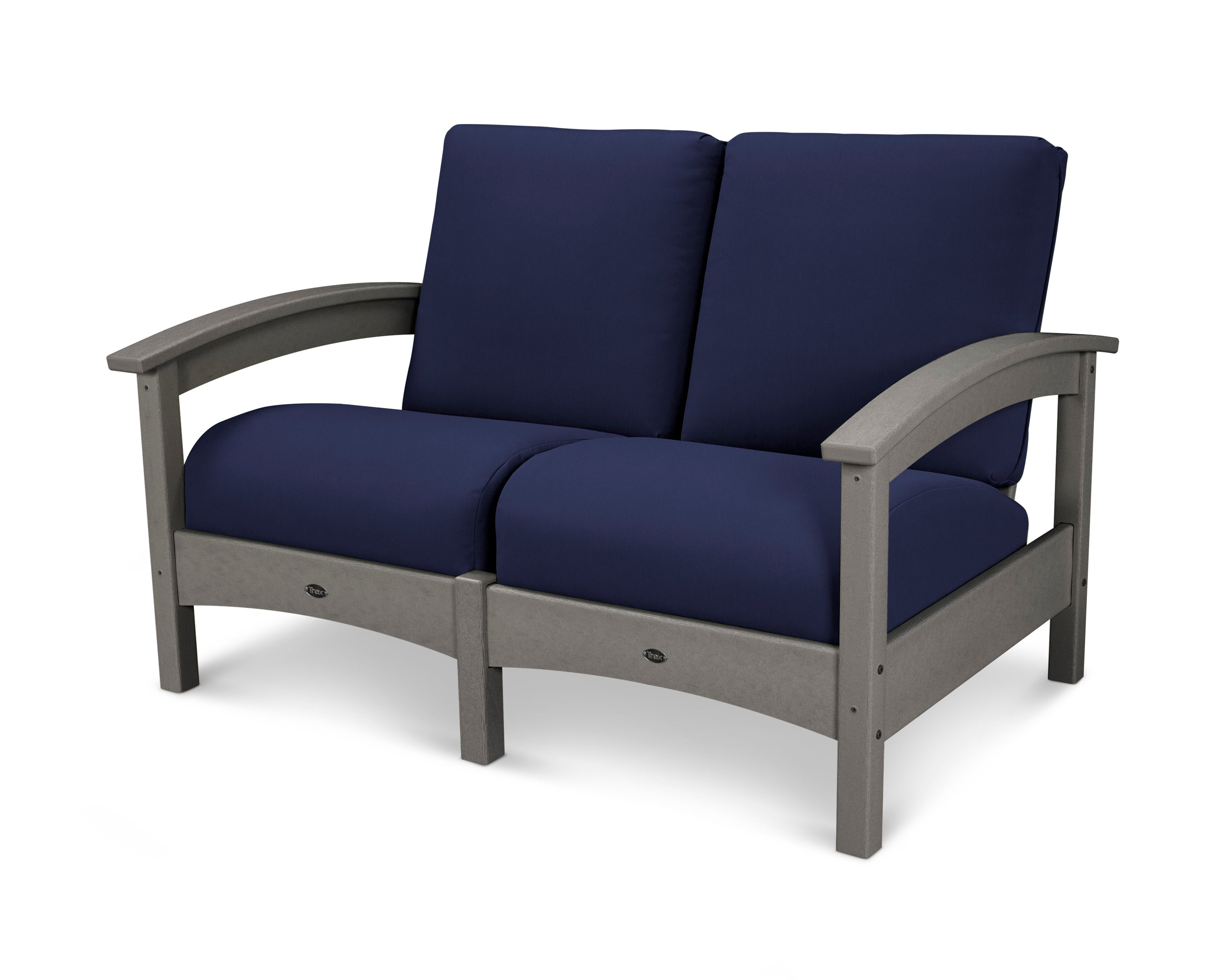 Rockport Club Loveseat in Stepping Stone / Navy