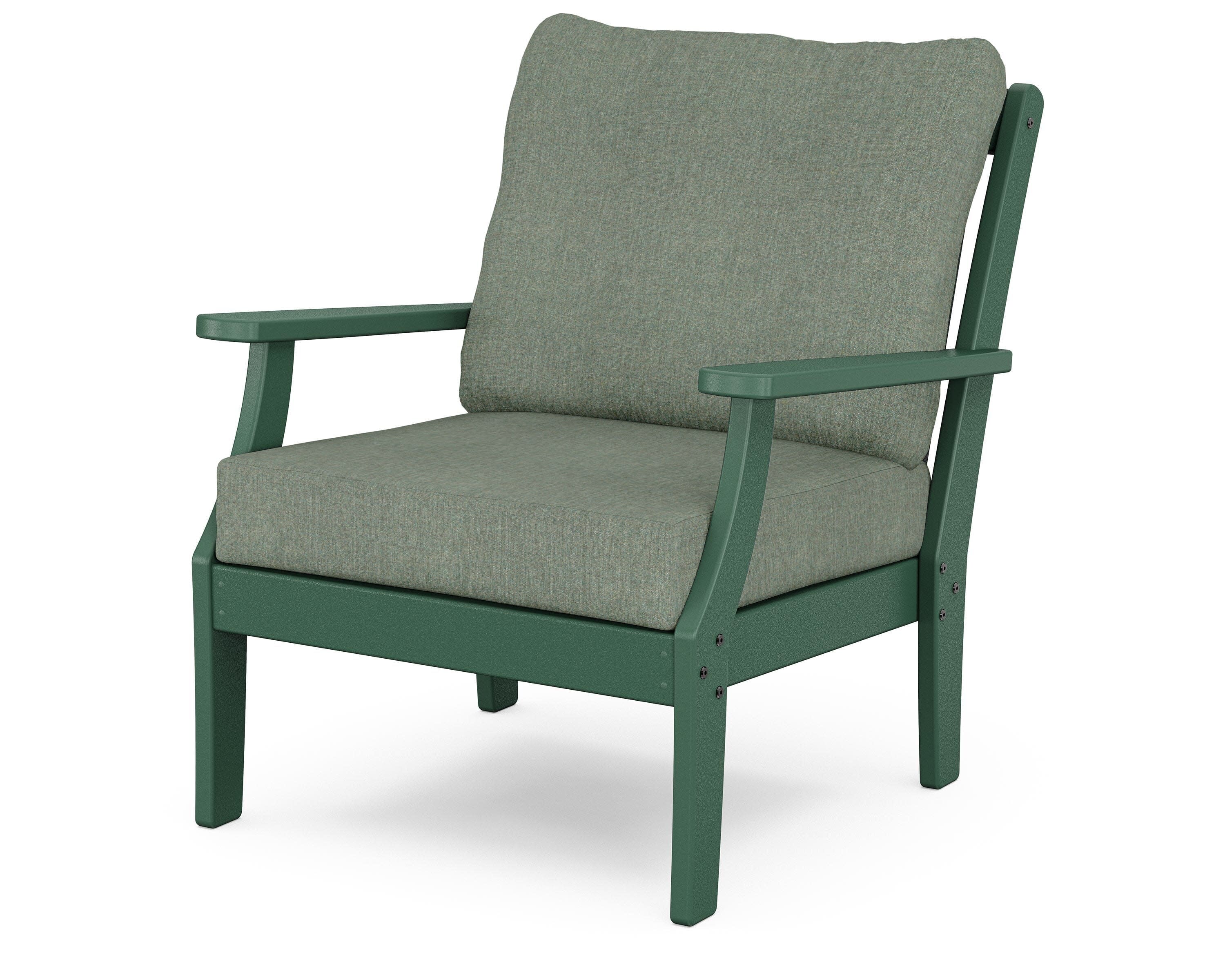 Yacht Club Deep Seating Chair in Rainforest Canopy / Cast Sage