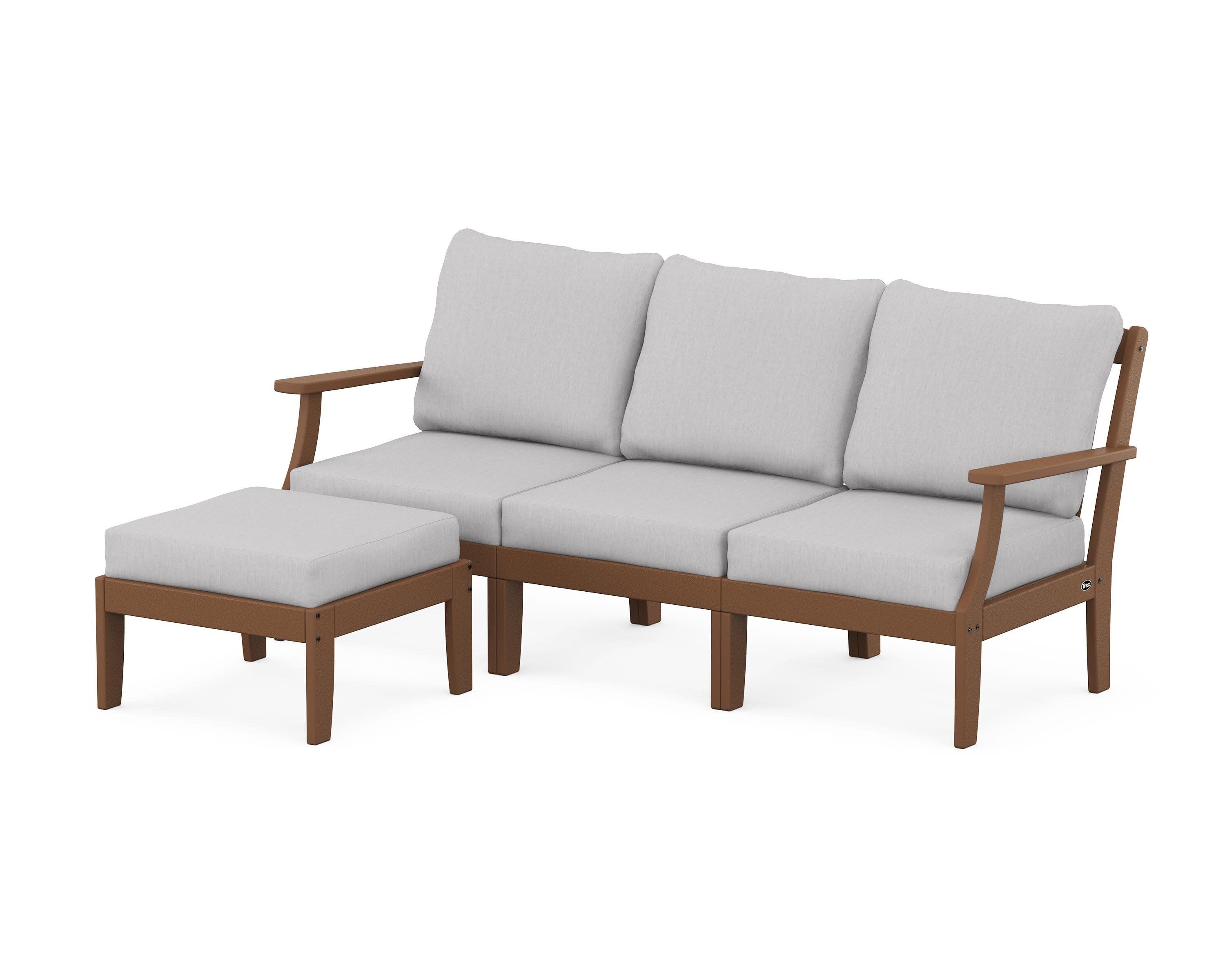 Yacht Club Modular 4-Piece Deep Seating Set with Ottoman in Tree House / Granite