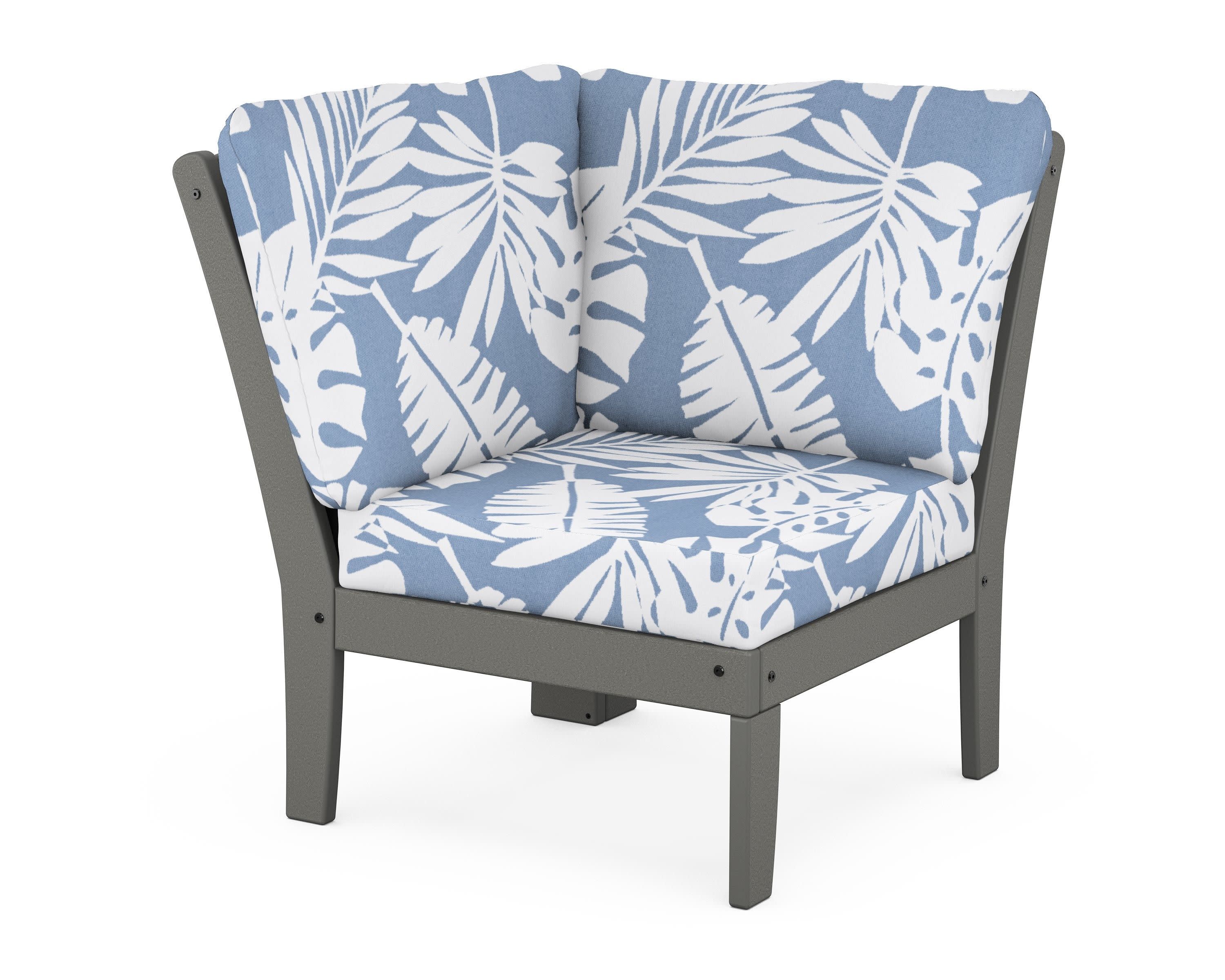 Yacht Club Modular Corner Chair in Stepping Stone / Leaf Sky Blue