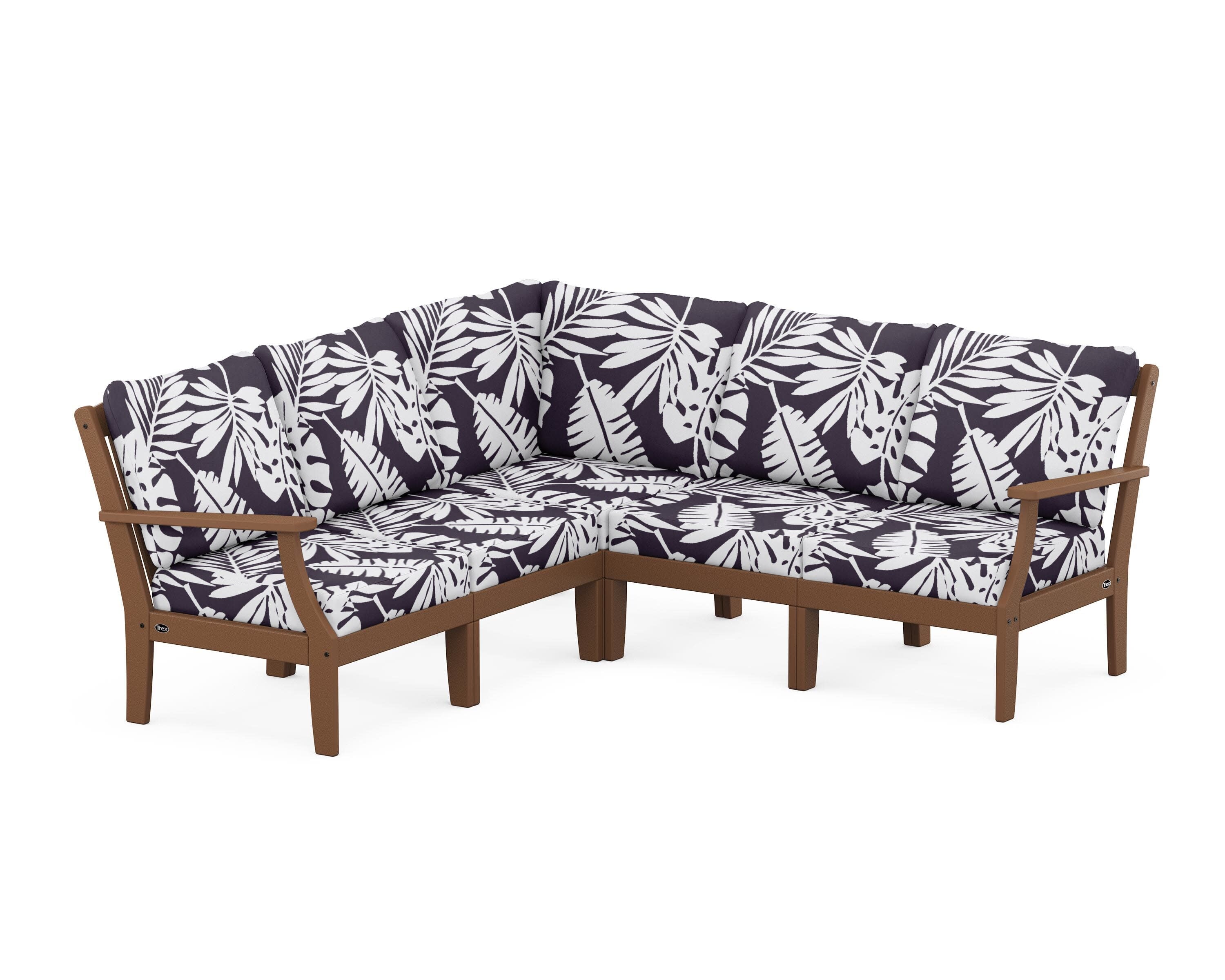 Yacht Club Modular 5-Piece Deep Seating Set in Tree House / Leaf Navy