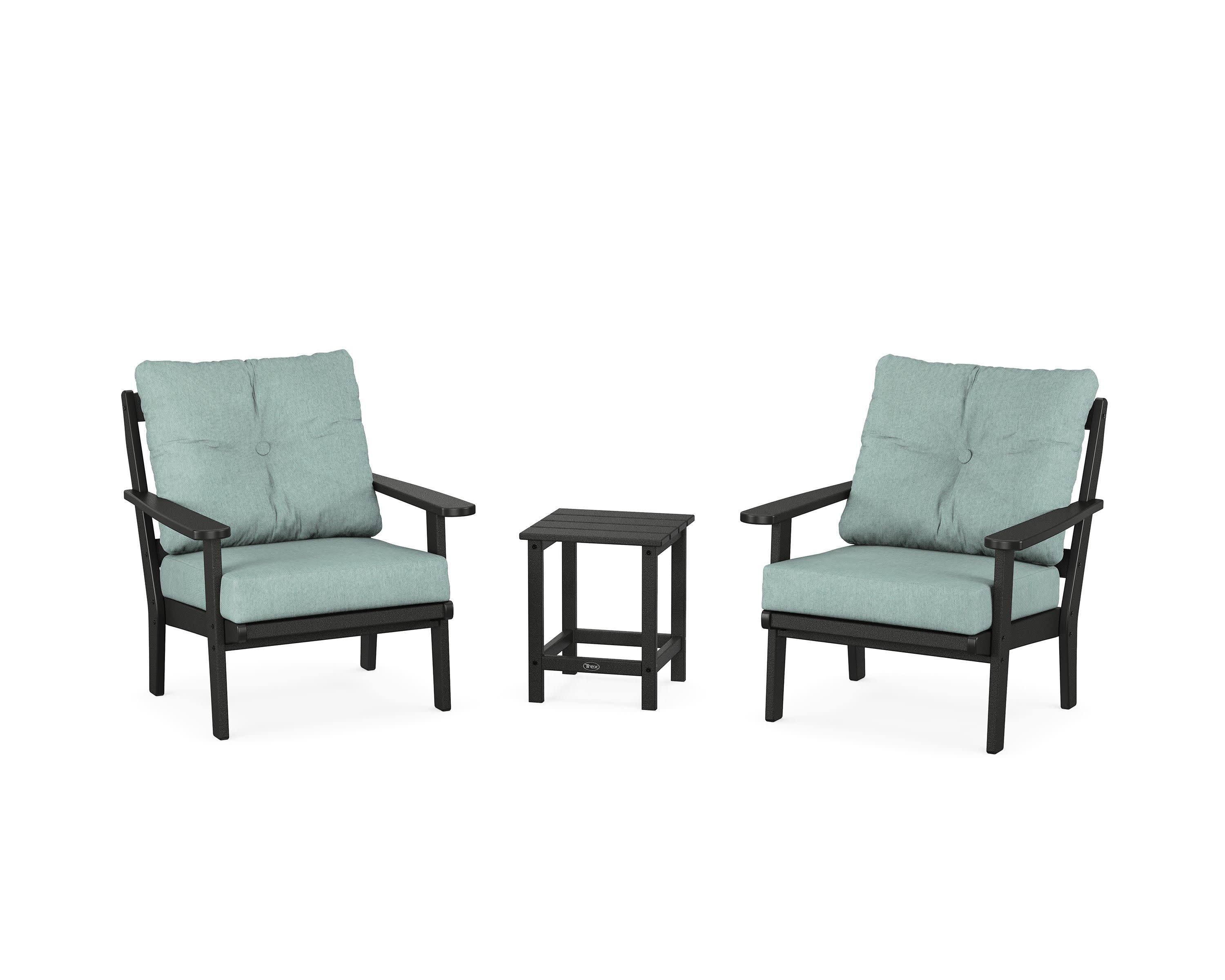 Cape Cod 3-Piece Deep Seating Set in Charcoal Black / Glacier Spa