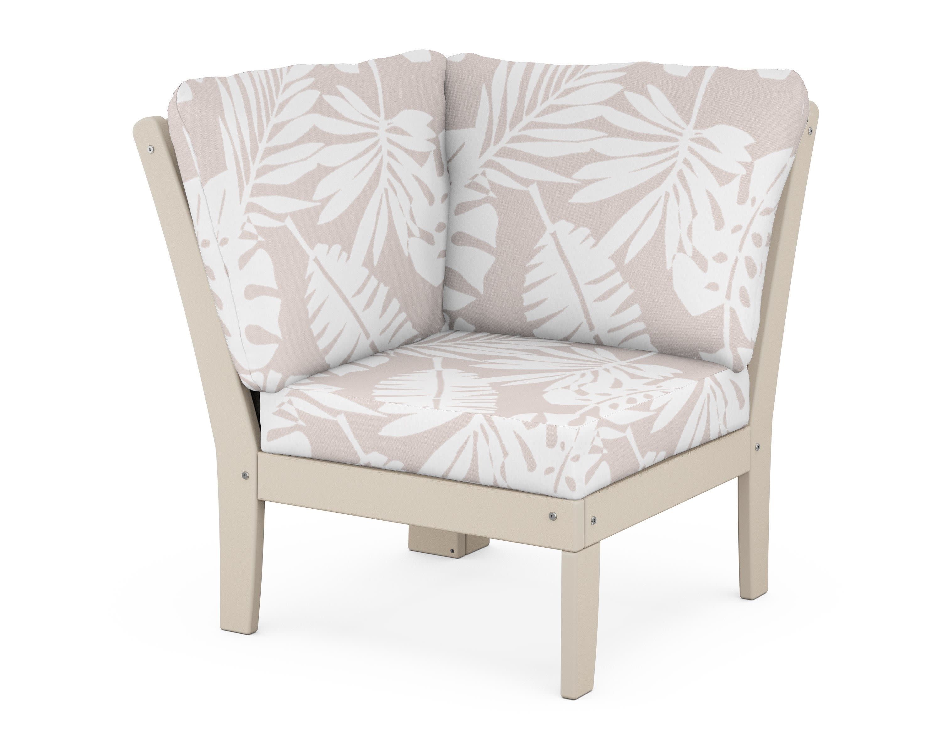 Yacht Club Modular Corner Chair in Sand Castle / Leaf Dune Burlap