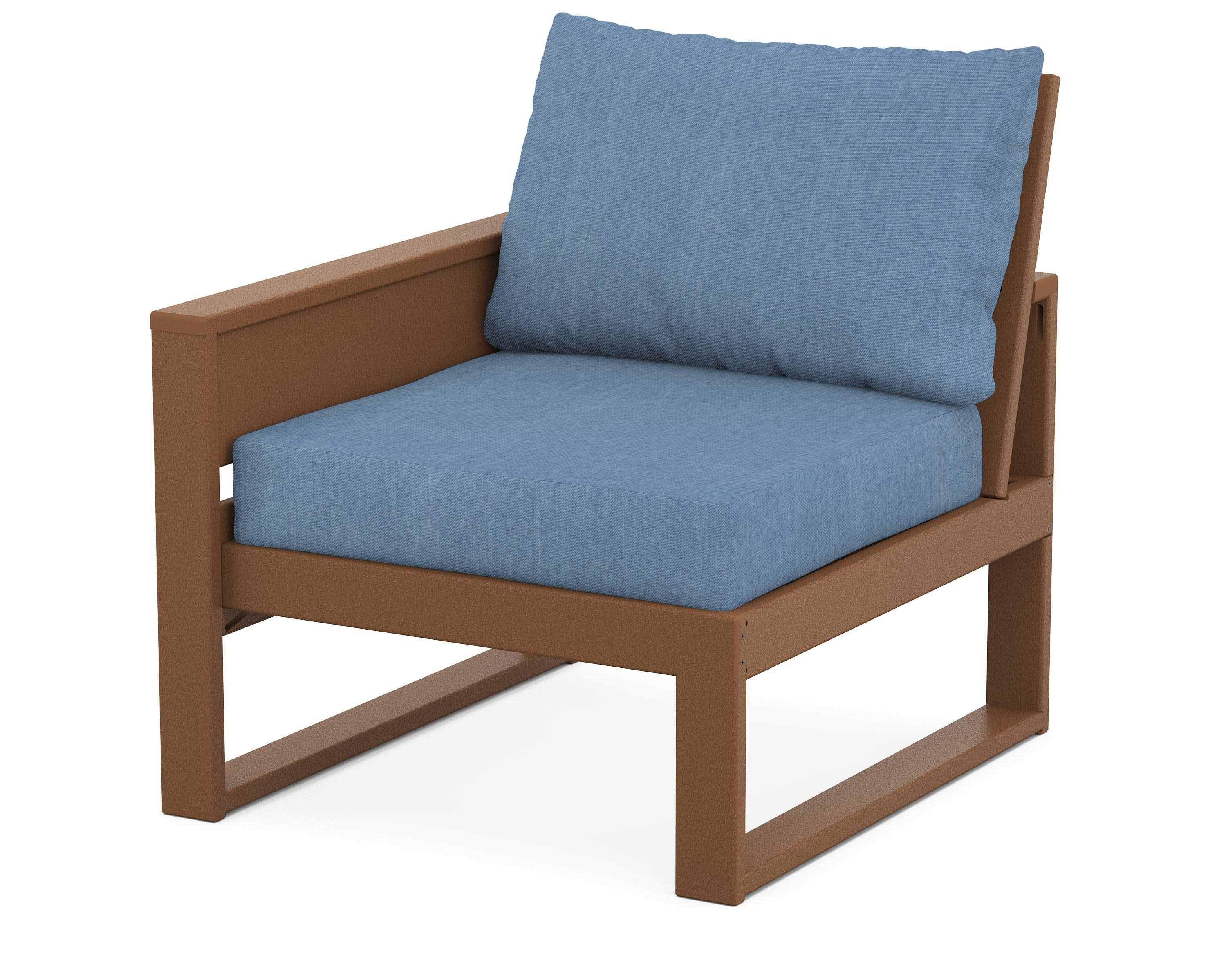 Eastport Modular Left Arm Chair in Tree House / Sky Blue