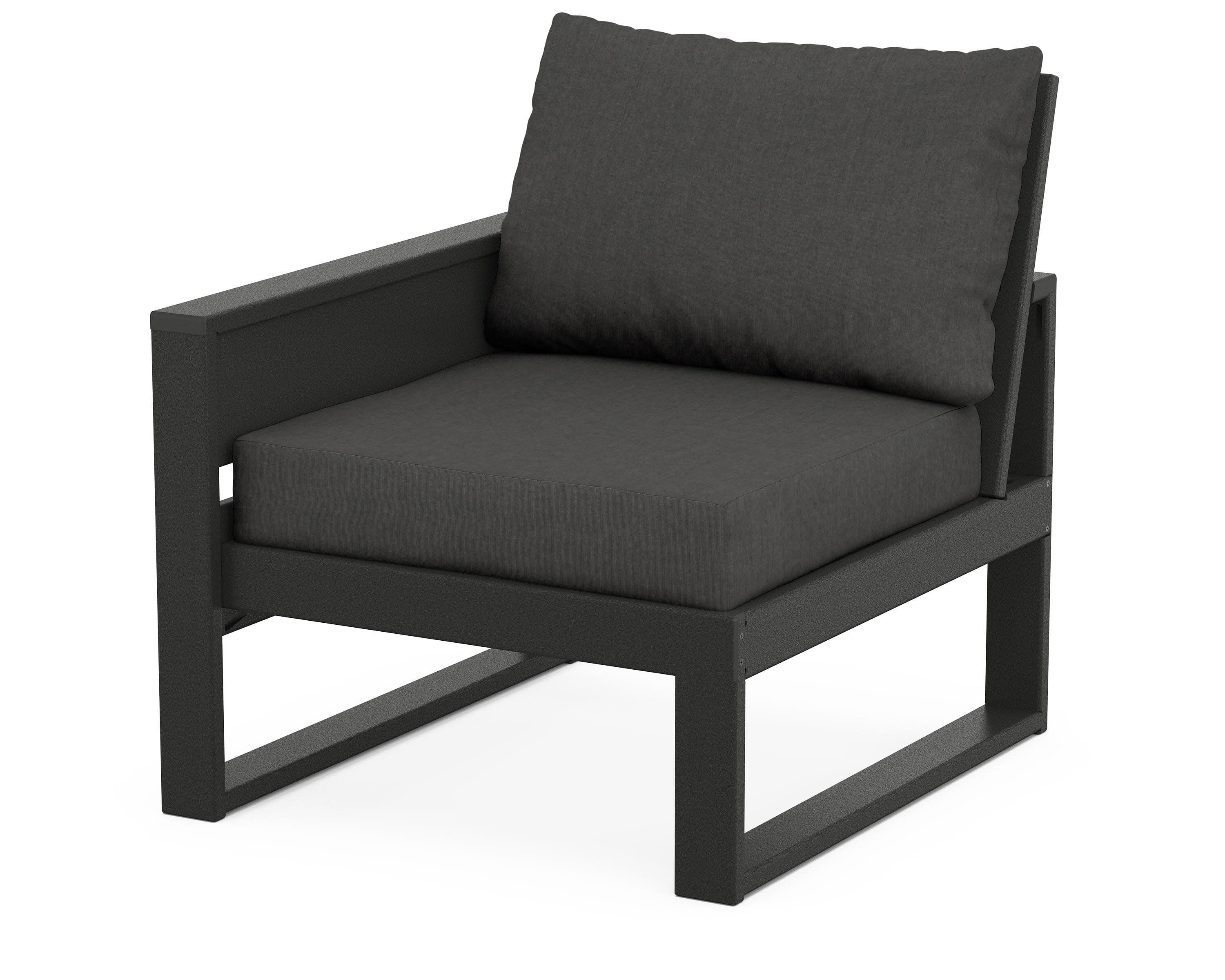Eastport Modular Left Arm Chair in Charcoal Black / Spectrum Carbon