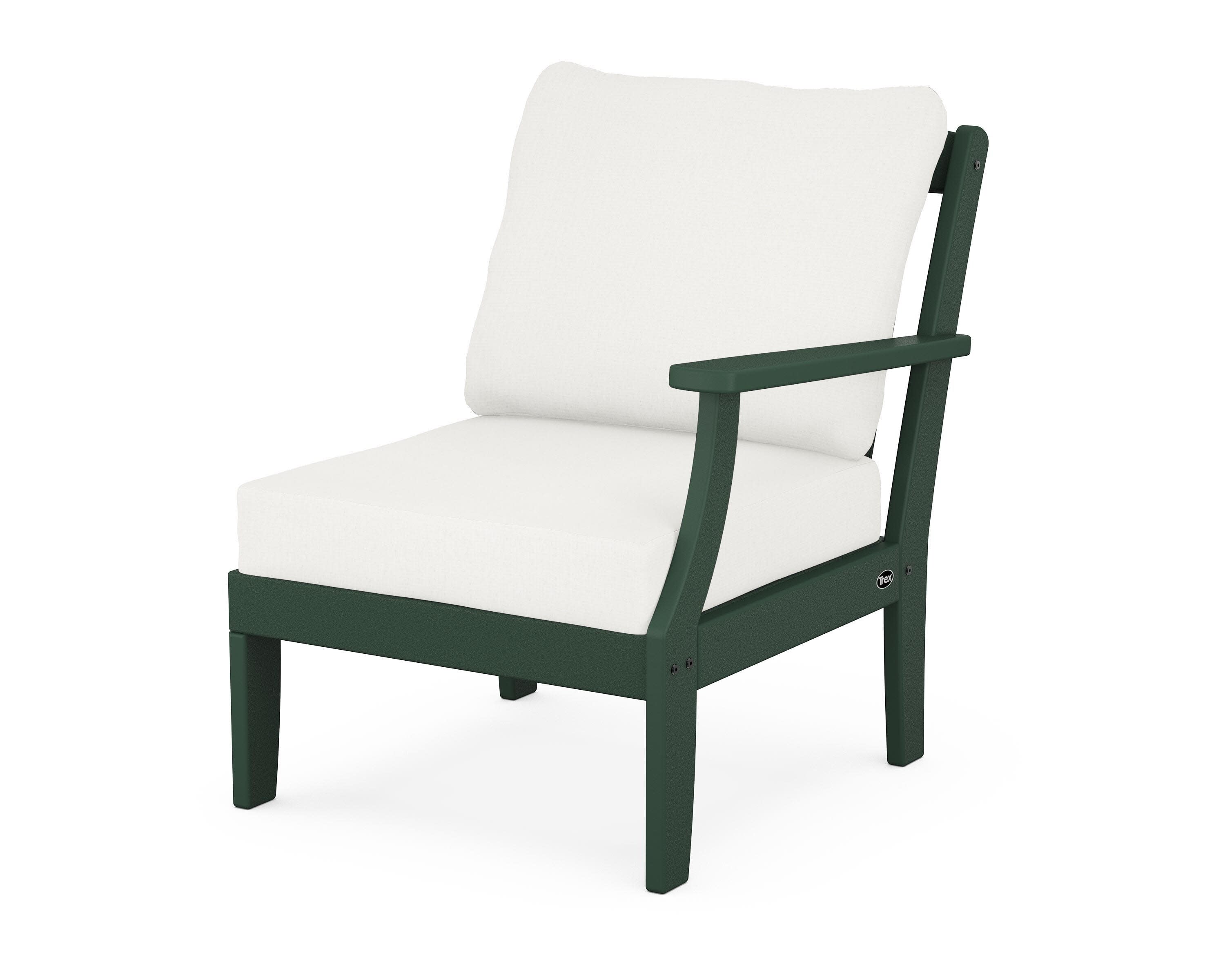 Yacht Club Modular Right Arm Chair in Rainforest Canopy / Natural Linen