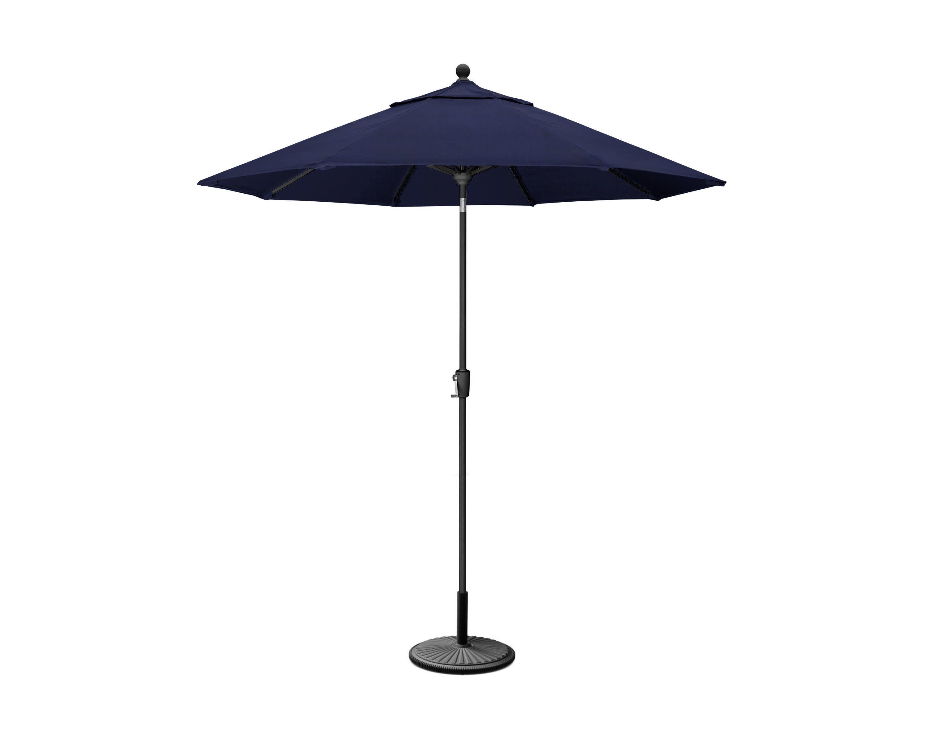 9' Tilt Market Umbrella & Base - Bar Height in Black / Navy