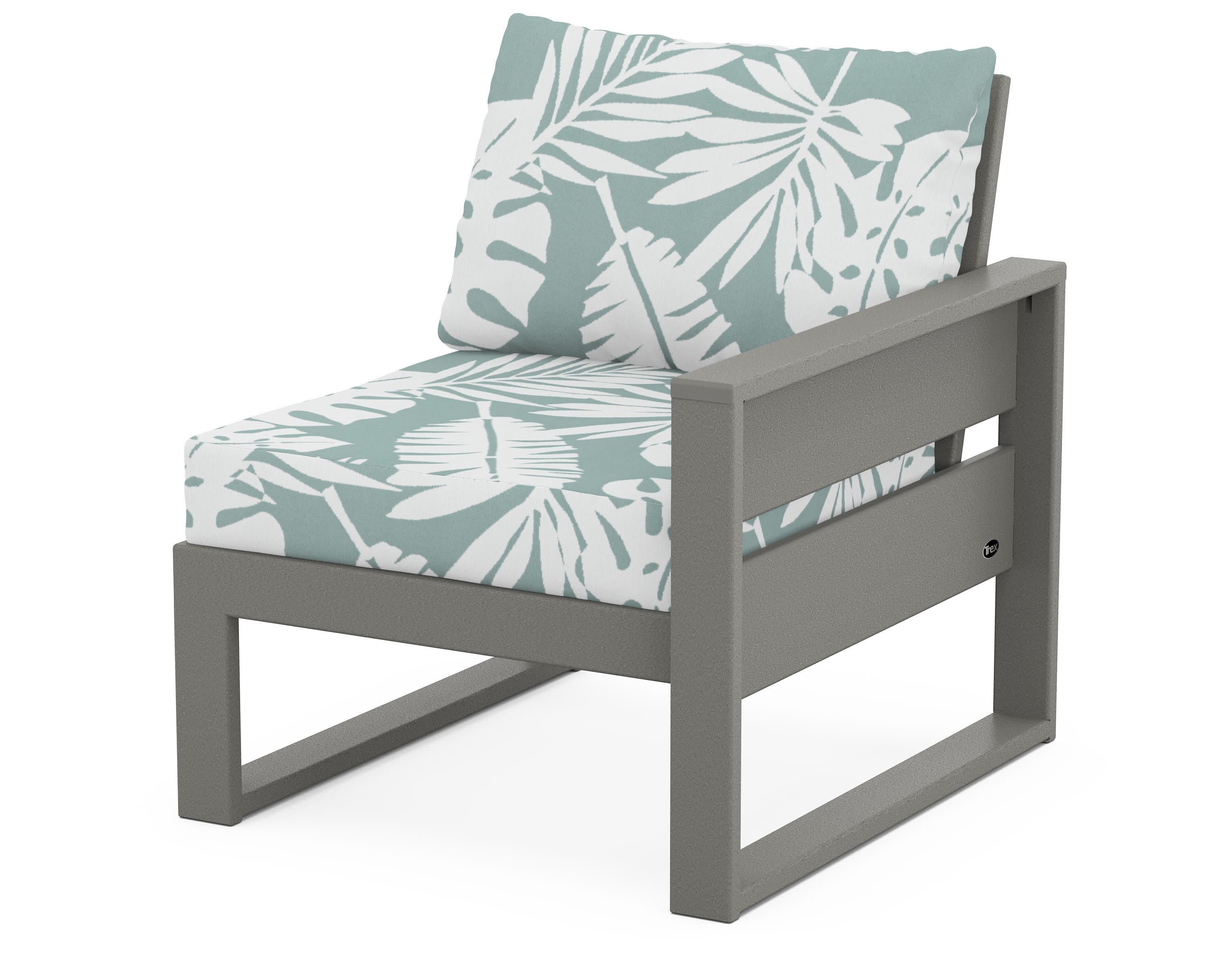Eastport Modular Right Arm Chair in Stepping Stone / Leaf Glacier Spa
