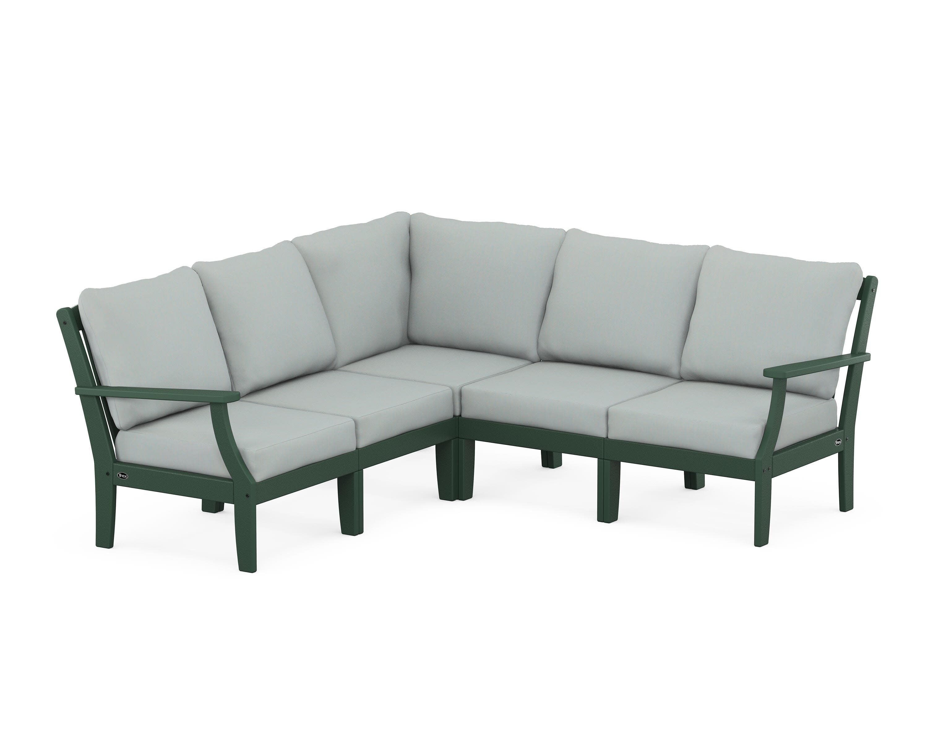 Yacht Club Modular 5-Piece Deep Seating Set in Rainforest Canopy / Spa