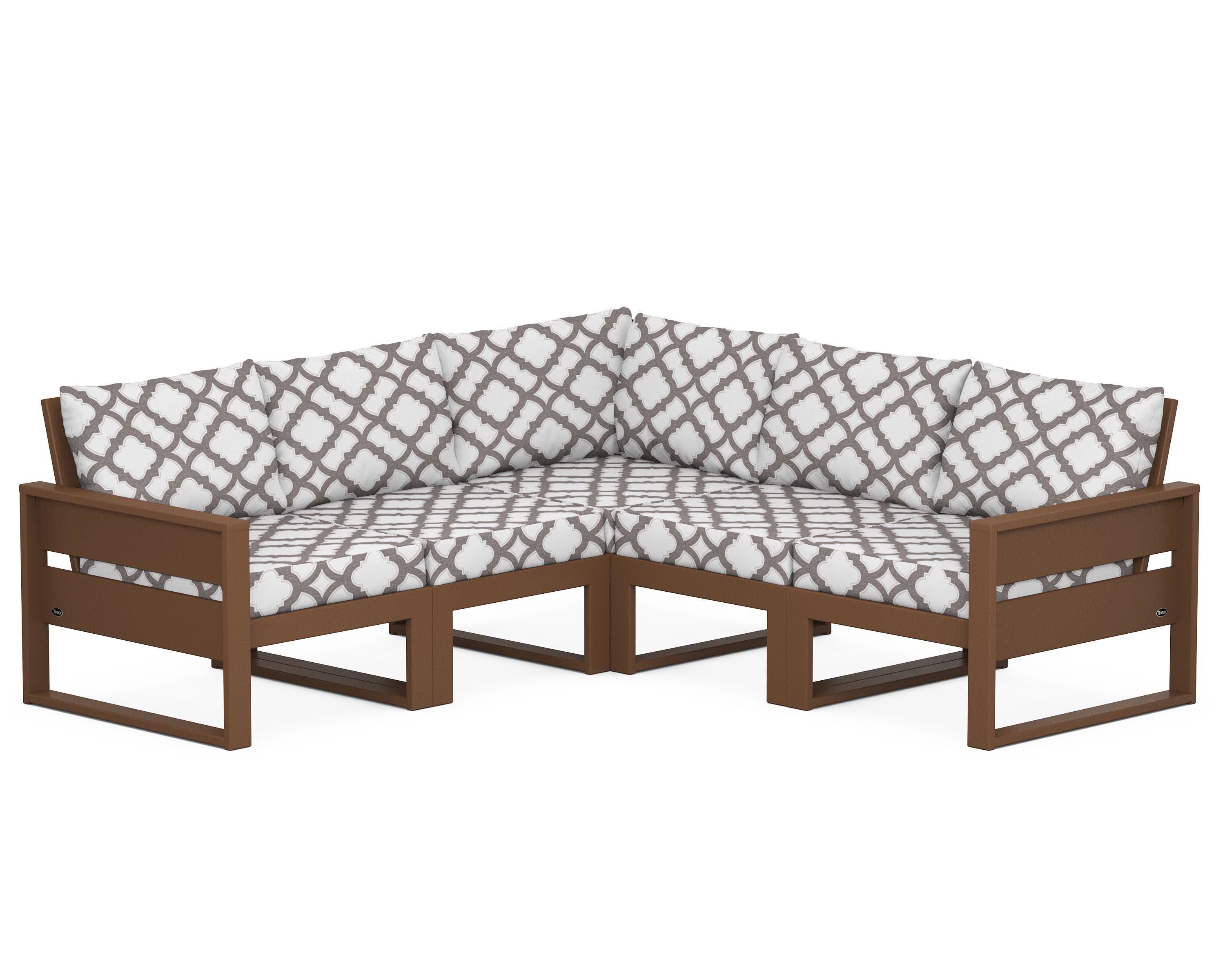 Eastport 5-Piece Sectional in Tree House / Trellis Grey Mist