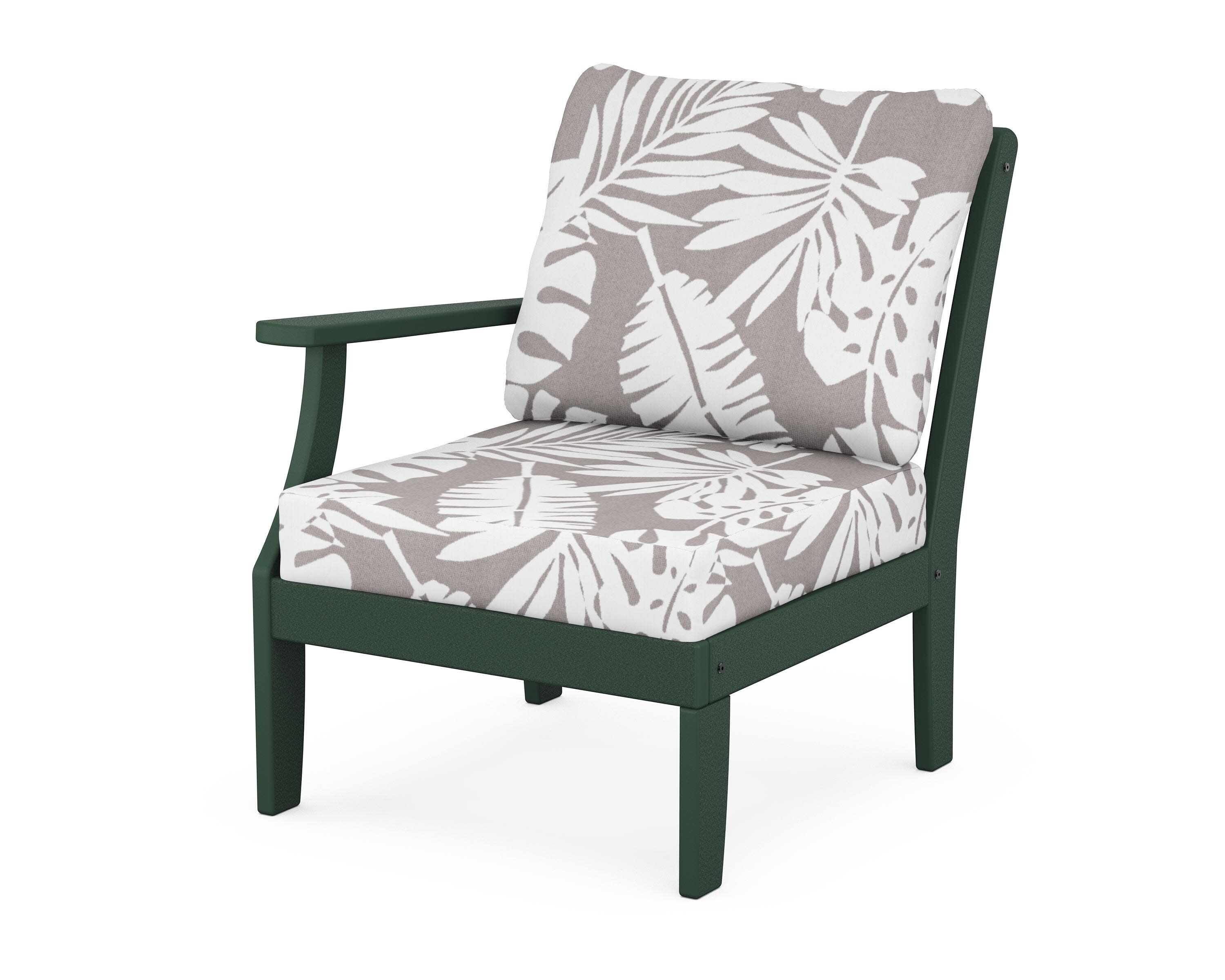 Yacht Club Modular Left Arm Chair in Rainforest Canopy / Leaf Grey Mist