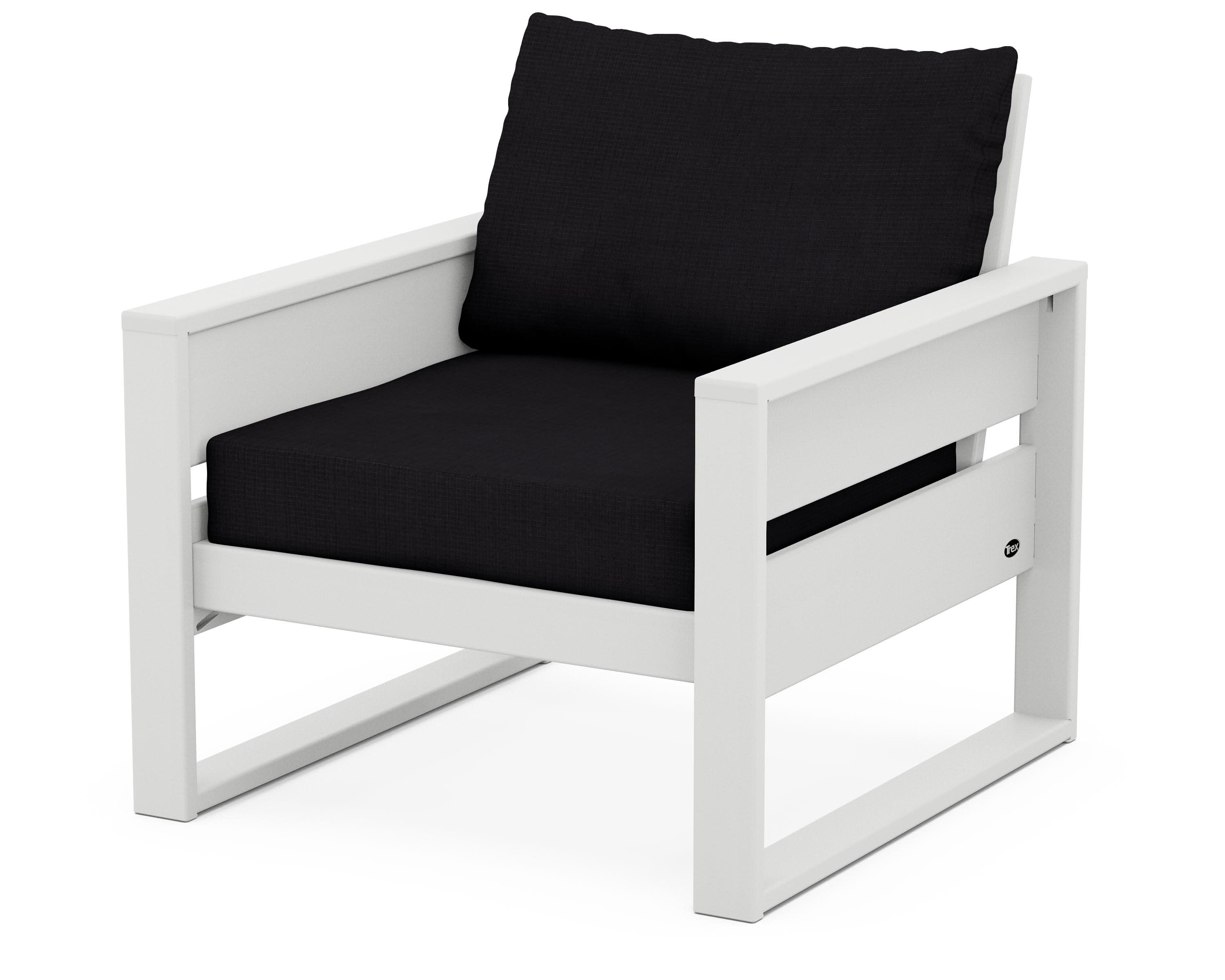 Eastport Club Chair in Classic White / Midnight Linen