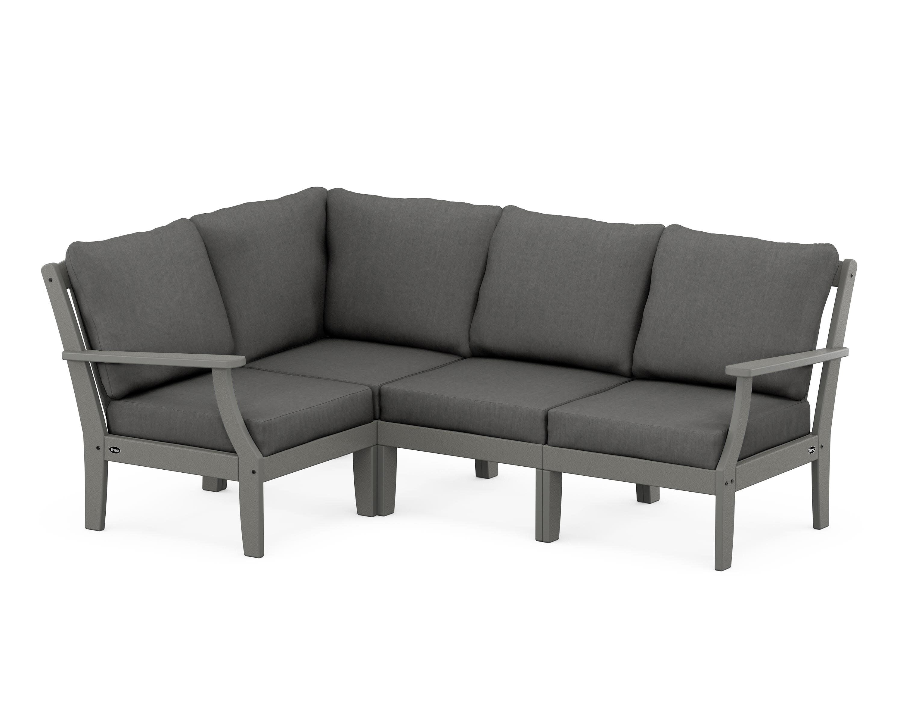 Yacht Club Modular 4-Piece Deep Seating Set in Stepping Stone / Spectrum Carbon