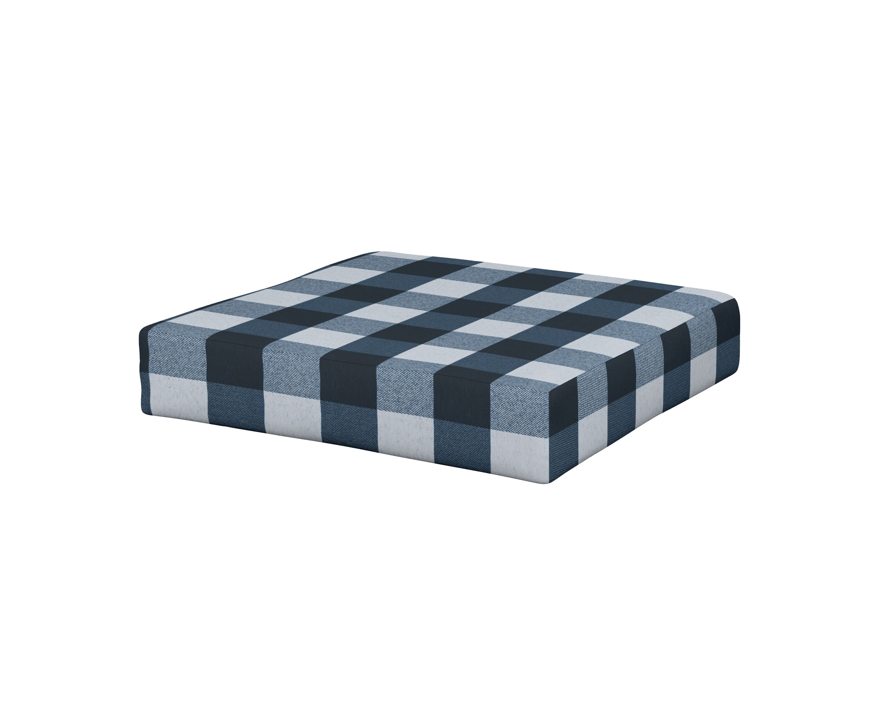 Modular Ottoman Cushion in Buffalo Plaid Marine Indigo