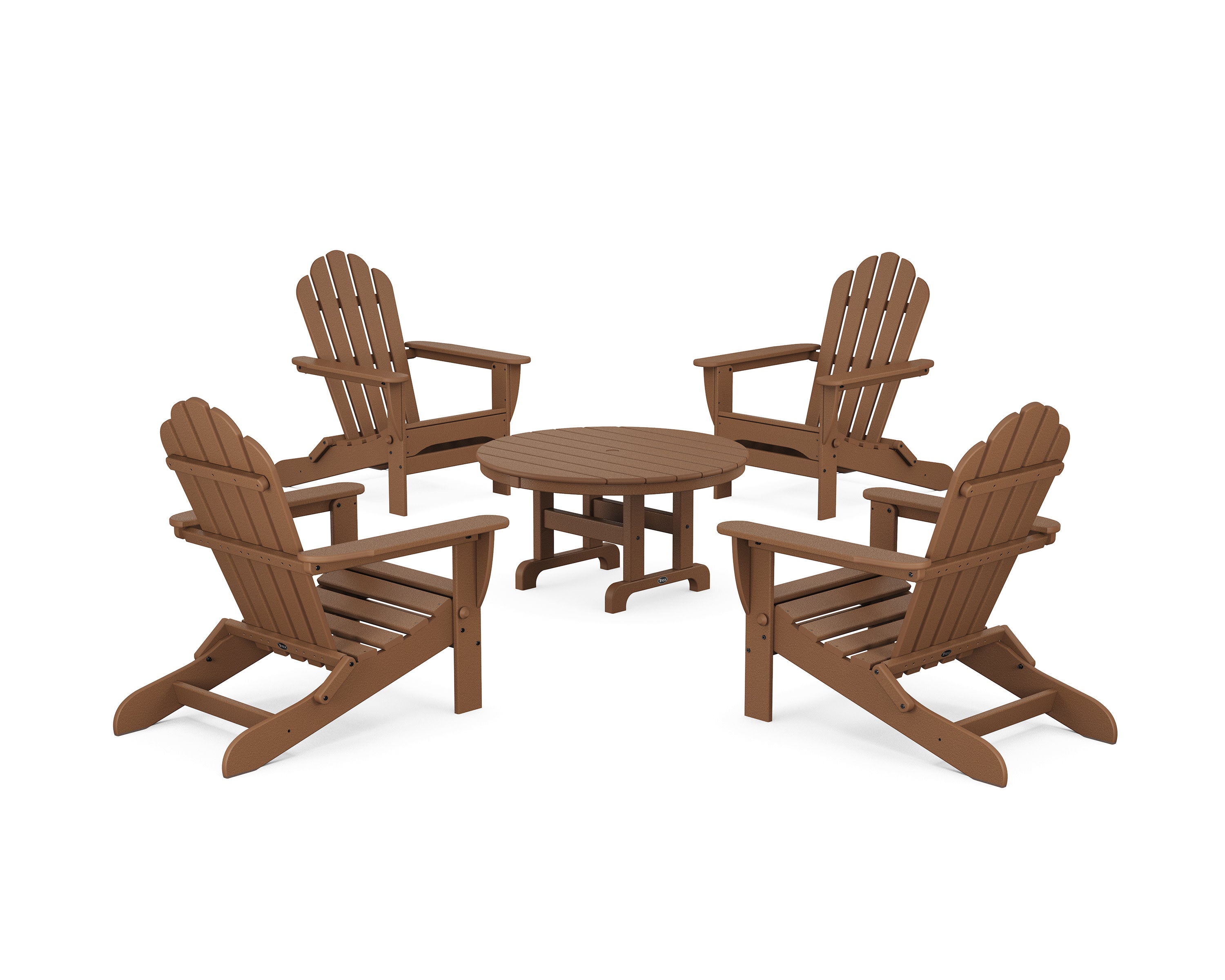 5-Piece Monterey Bay Folding Adirondack Chair Conversation Group in Tree House