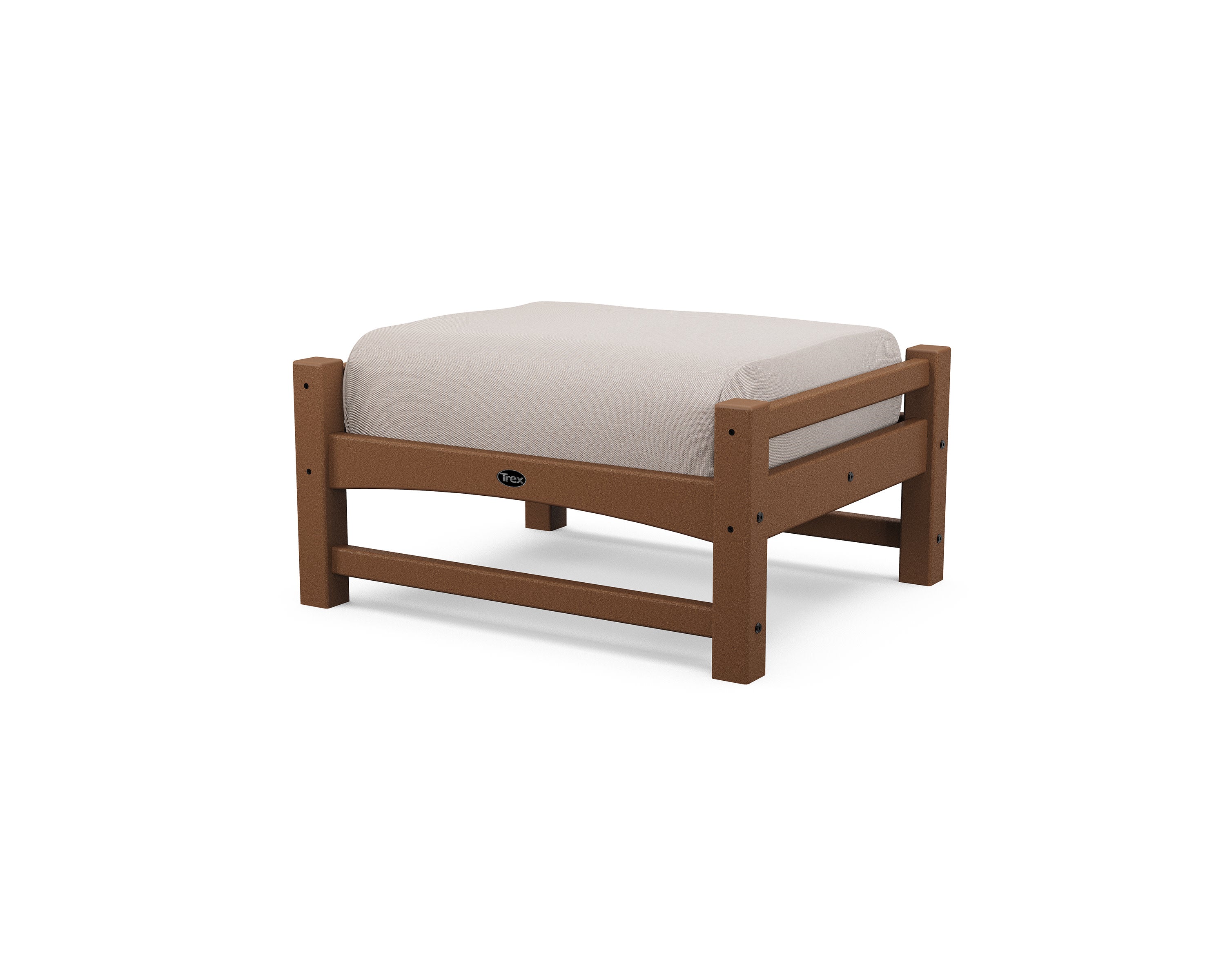 Rockport Club Ottoman in Tree House / Dune Burlap