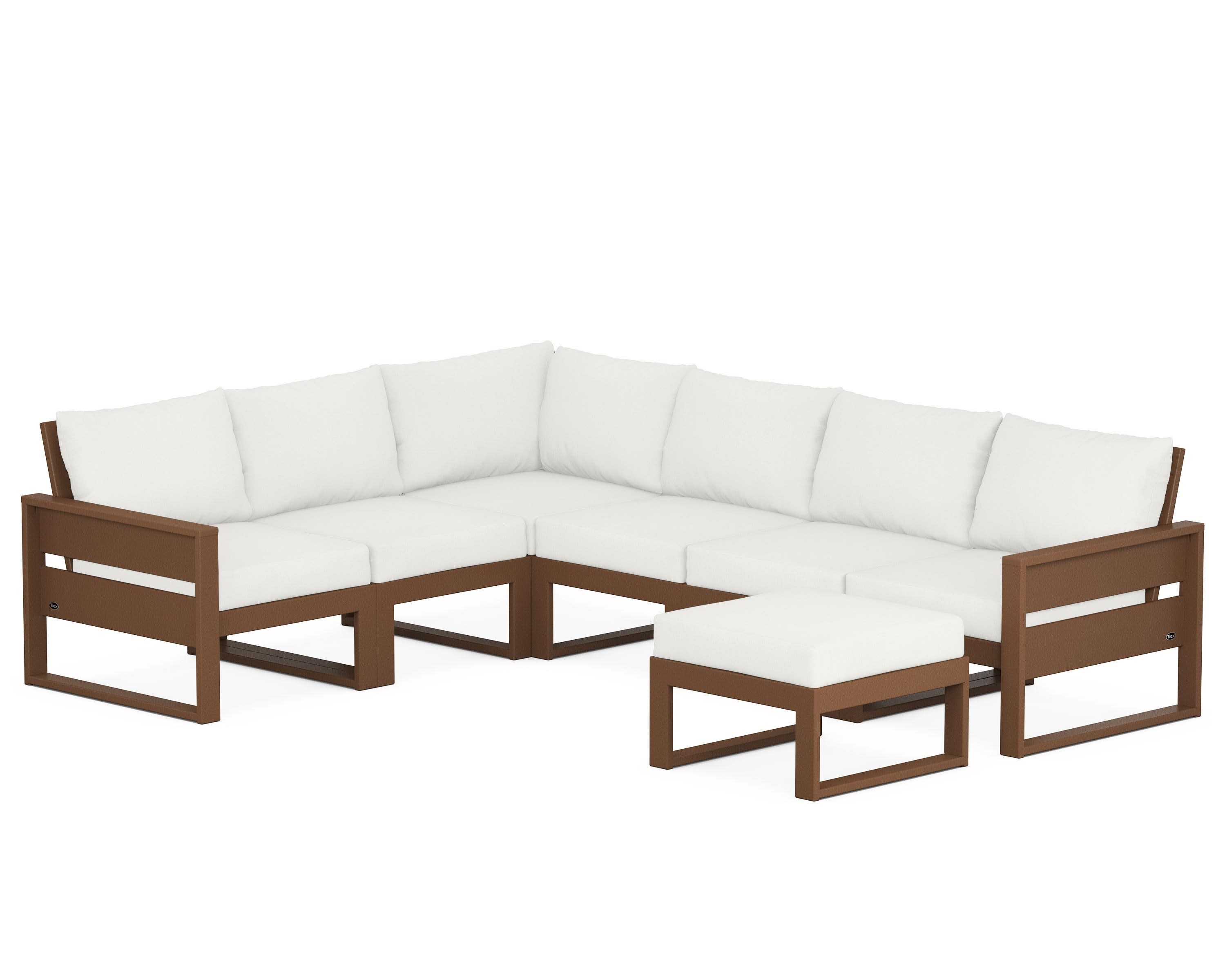 Eastport 6-Piece Sectional with Ottoman in Tree House / Natural Linen