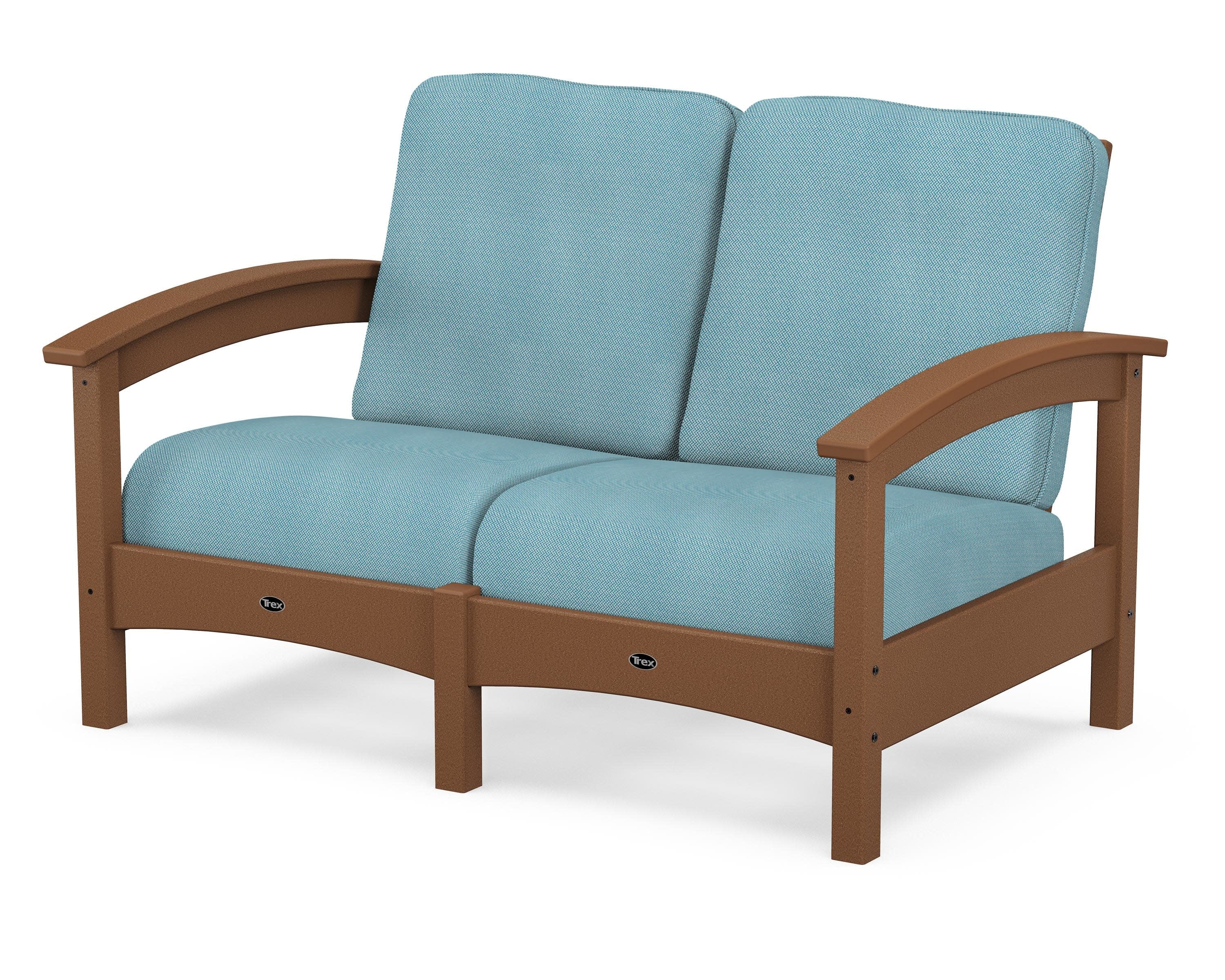Rockport Club Loveseat in Tree House / Lattice Sky Blue