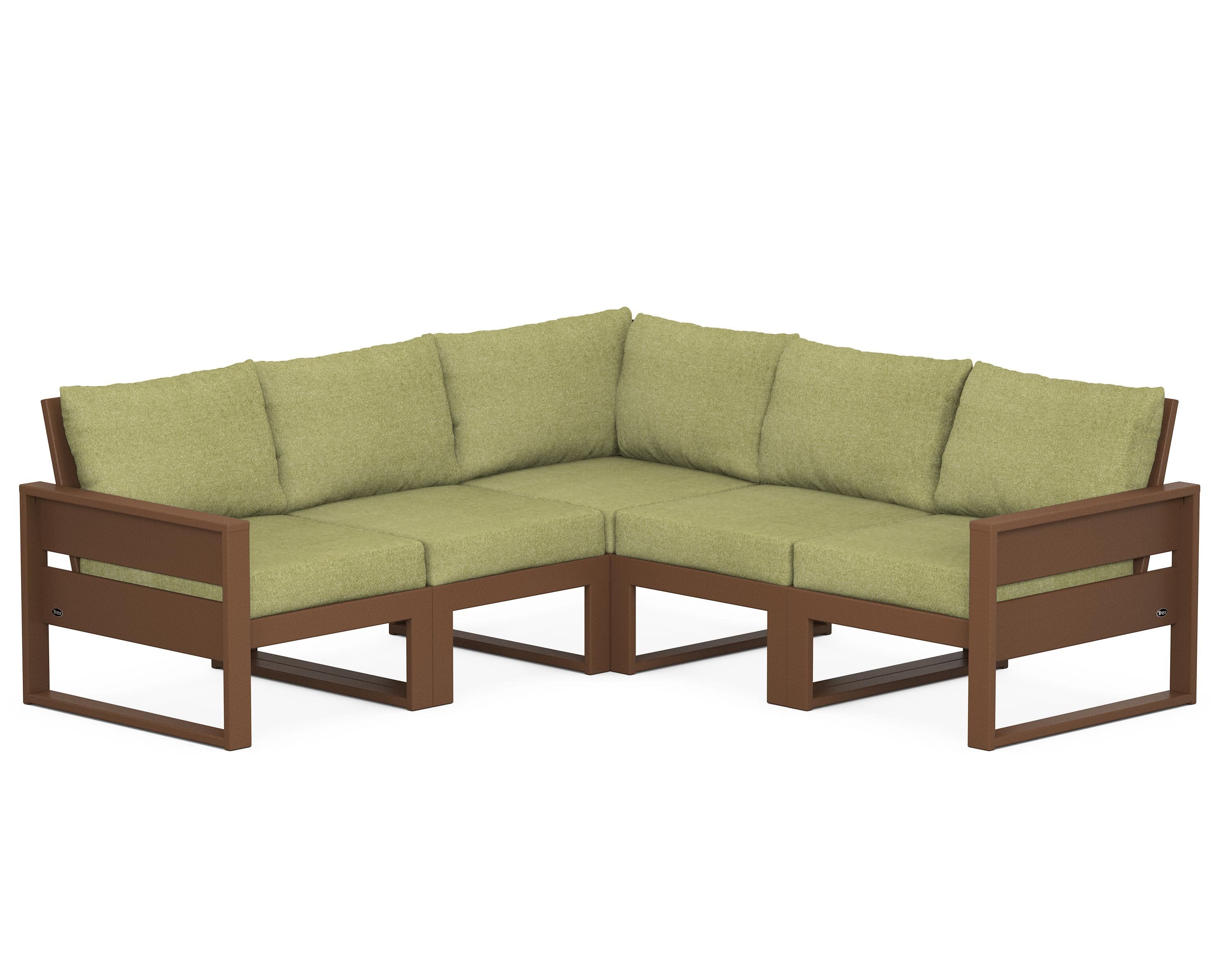 Eastport 5-Piece Sectional in Tree House / Chartreuse Boucle