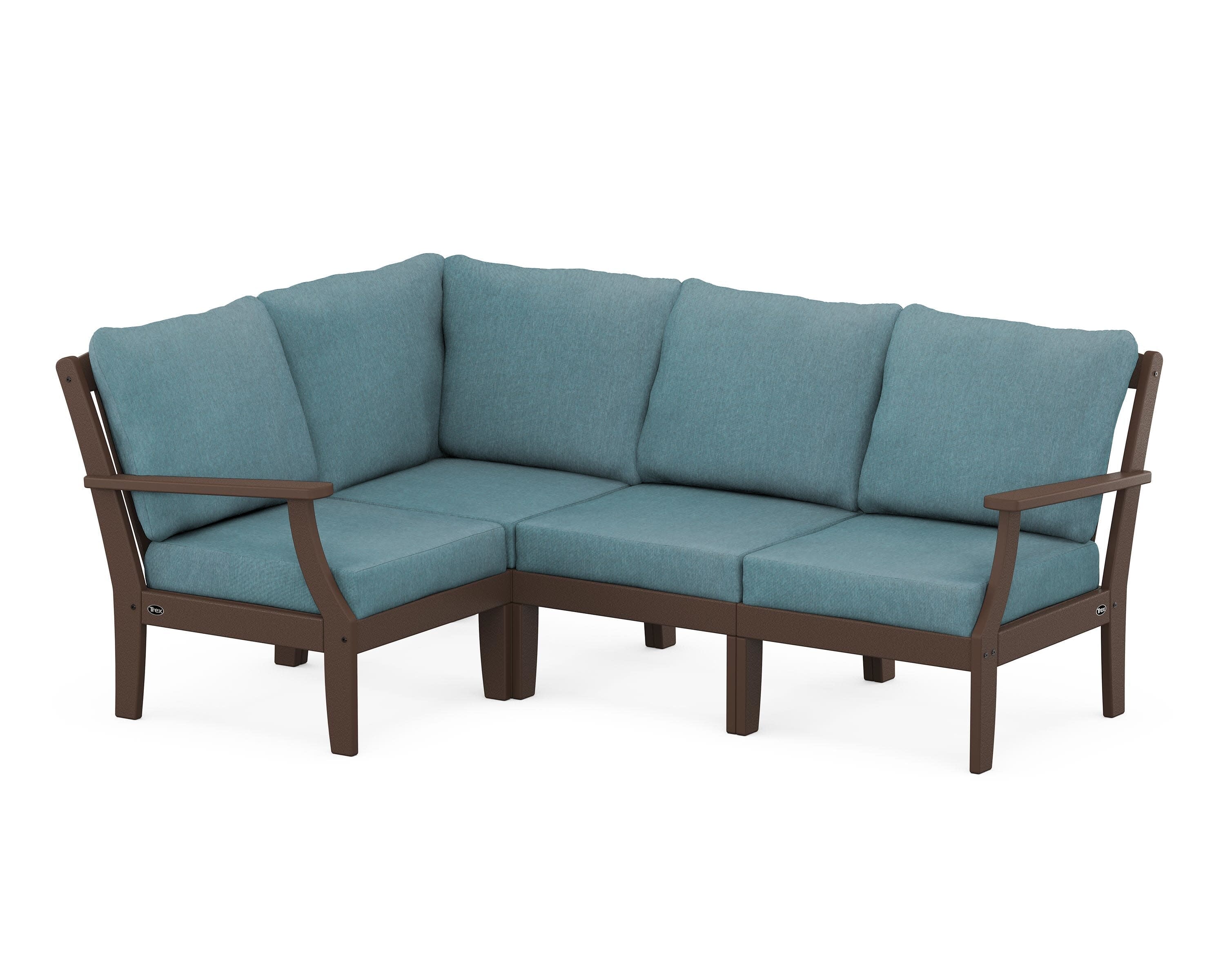 Yacht Club Modular 4-Piece Deep Seating Set in Vintage Lantern / Ocean Teal