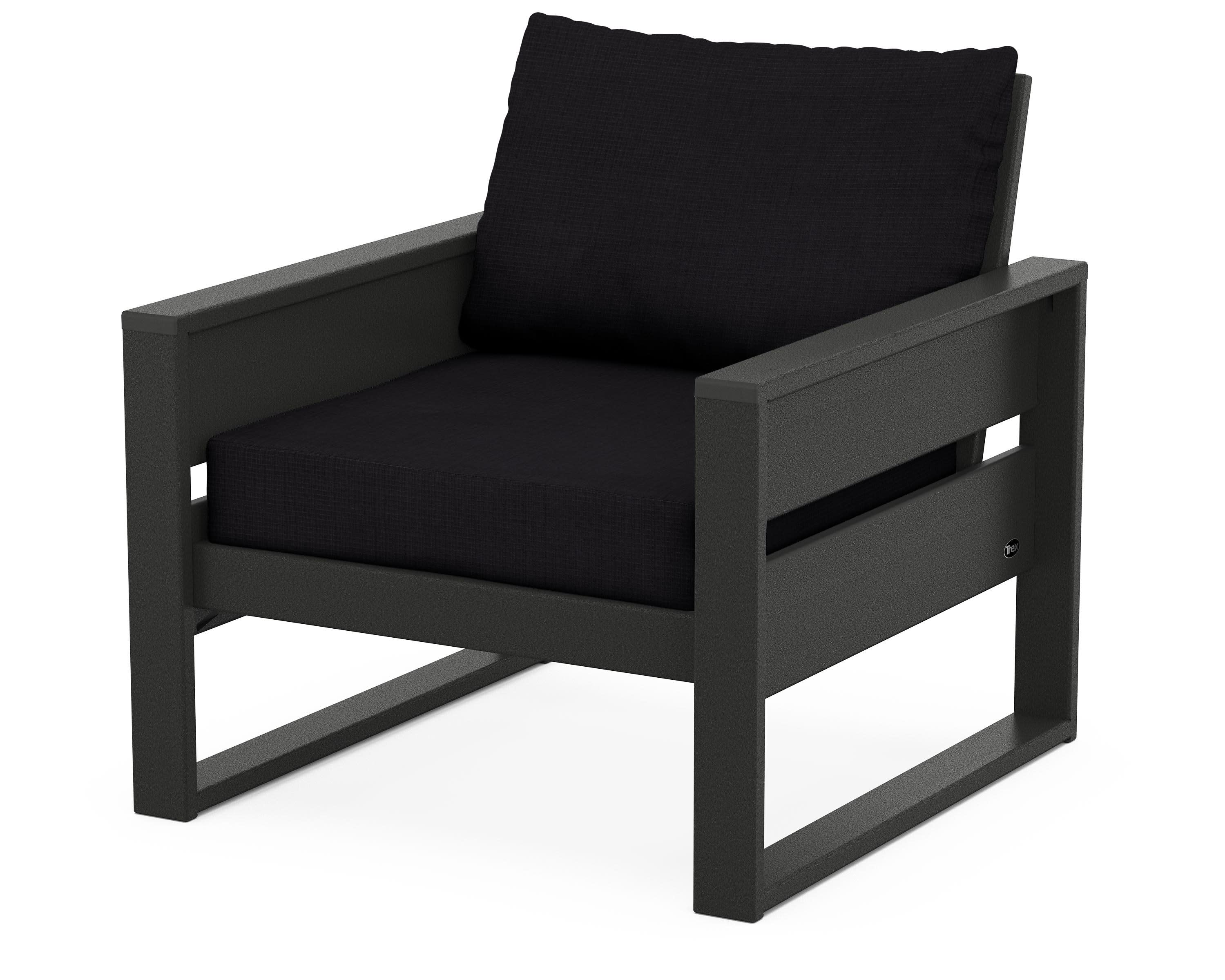 Eastport Club Chair in Charcoal Black / Midnight Linen