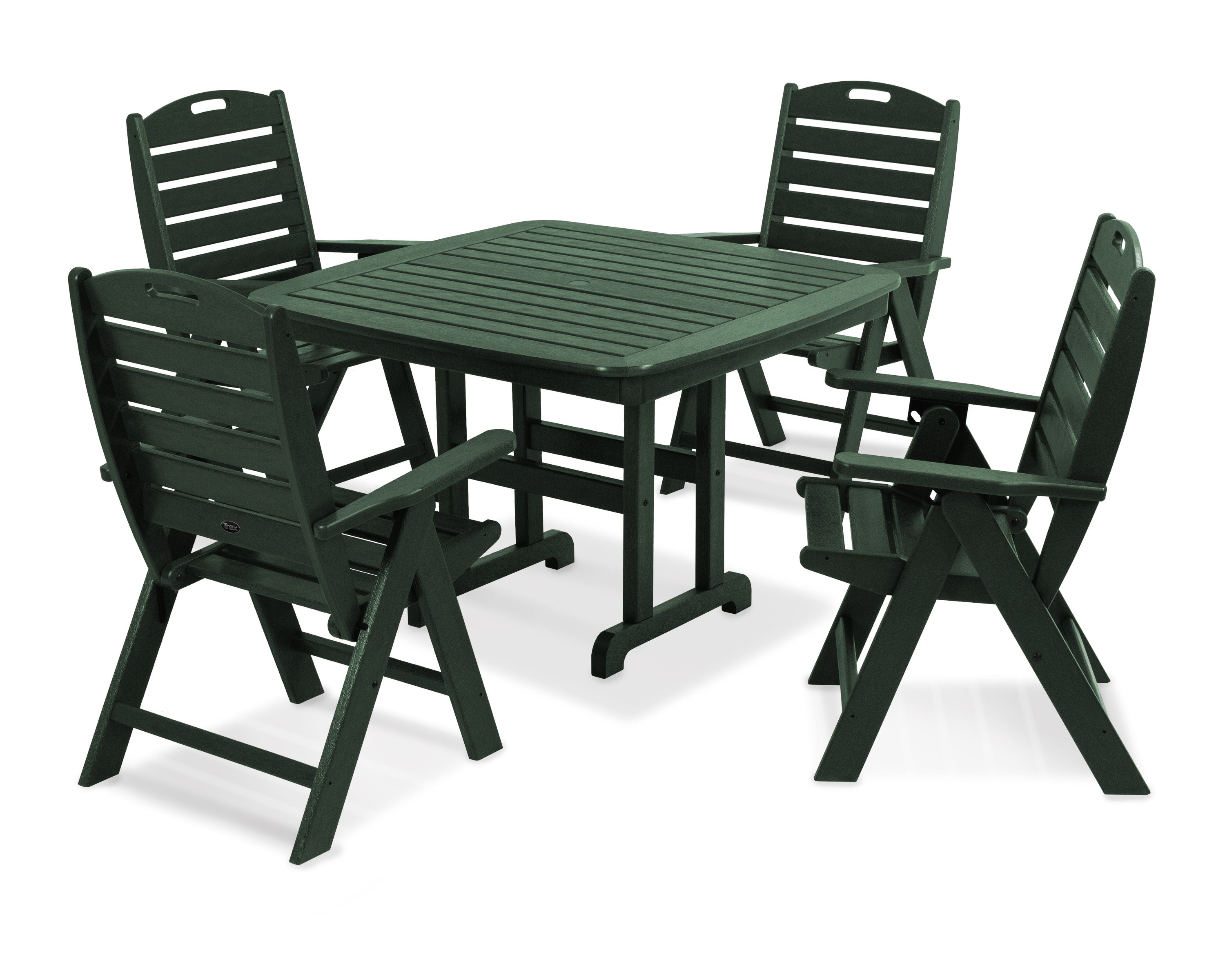 Yacht Club Highback 5-Piece Dining Set in Rainforest Canopy