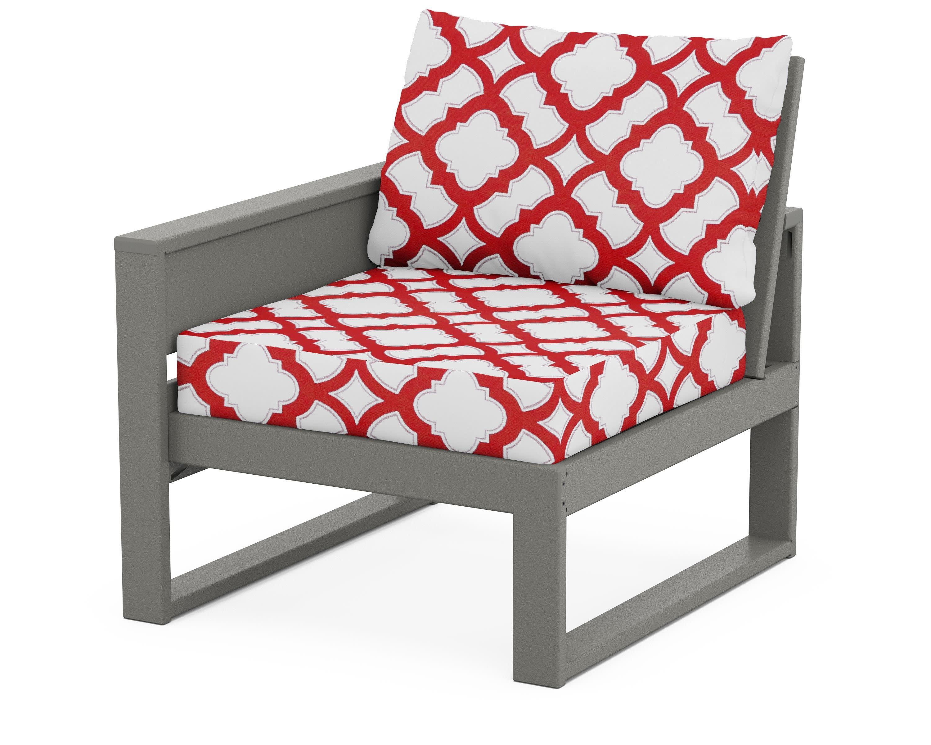 Eastport Modular Left Arm Chair in Stepping Stone / Trellis Crimson